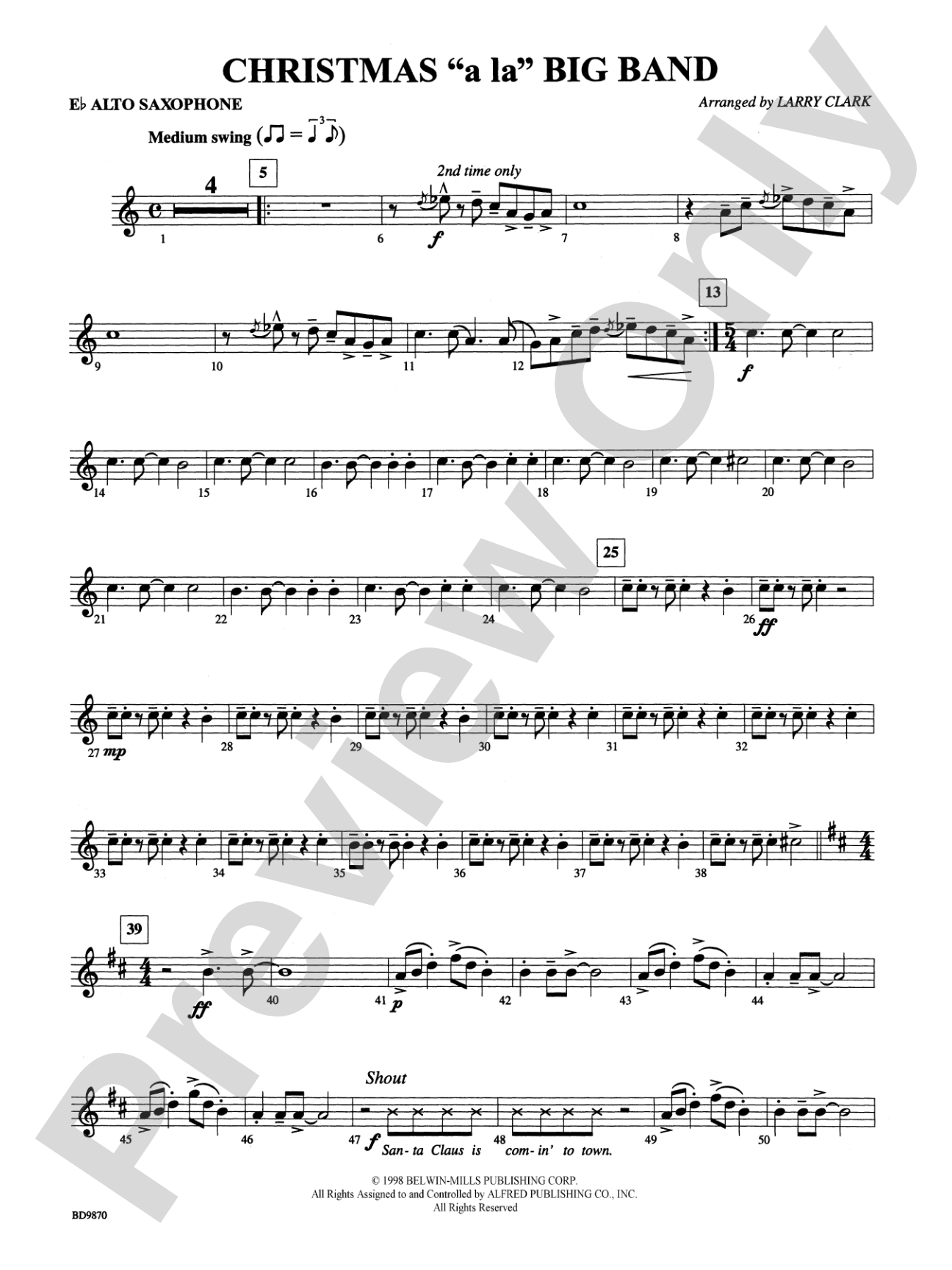 Christmas a la Big Band: E-flat Alto Saxophone