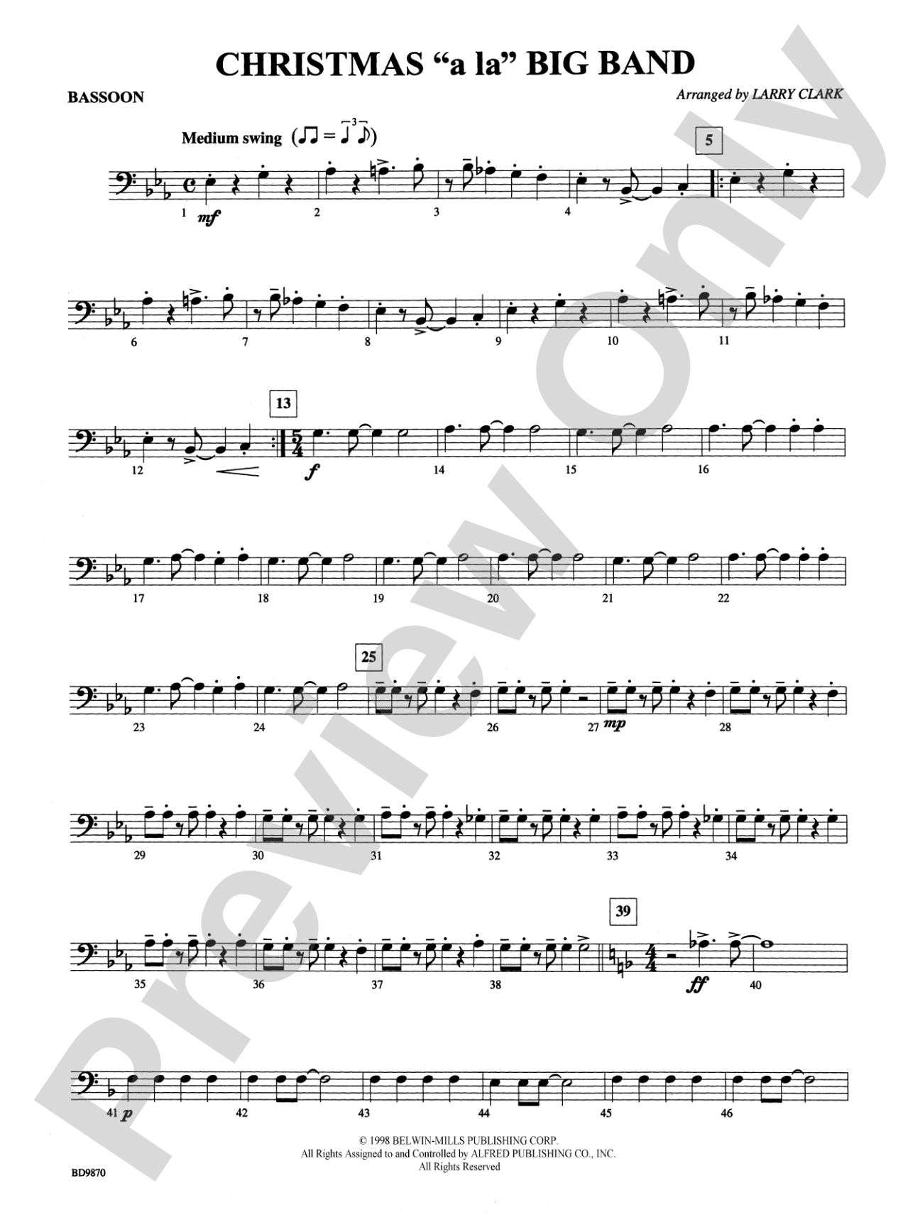 Christmas a la Big Band: Bassoon