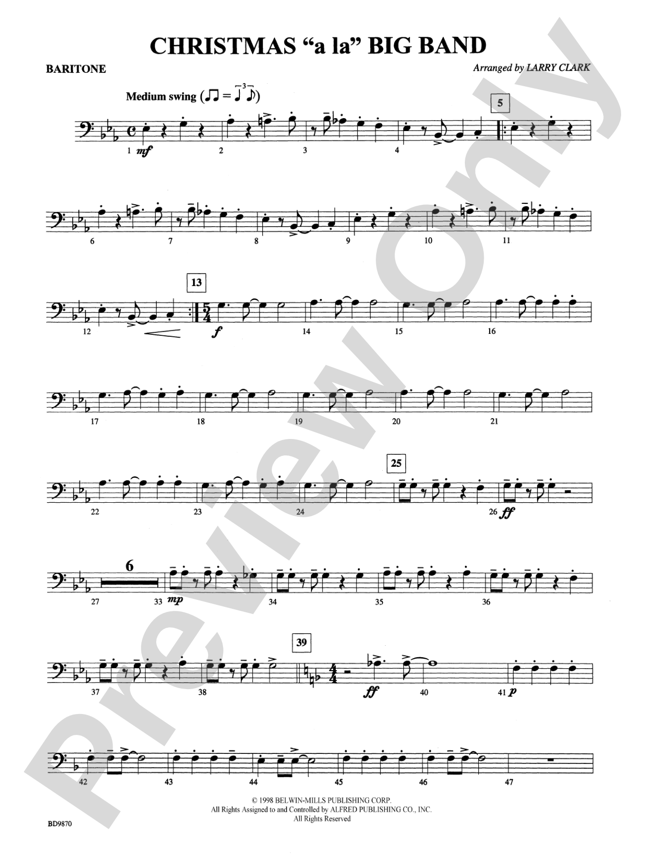 Christmas a la Big Band: Baritone B.C.