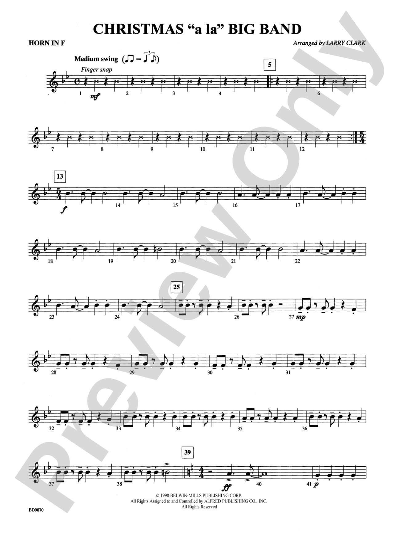 Christmas a la Big Band: 1st F Horn