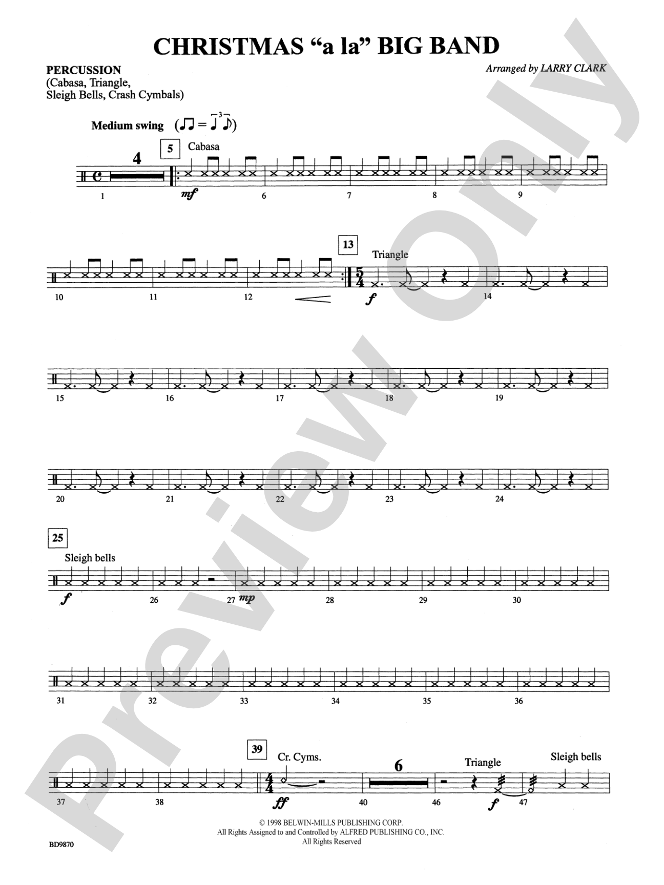 Christmas a la Big Band: 1st Percussion