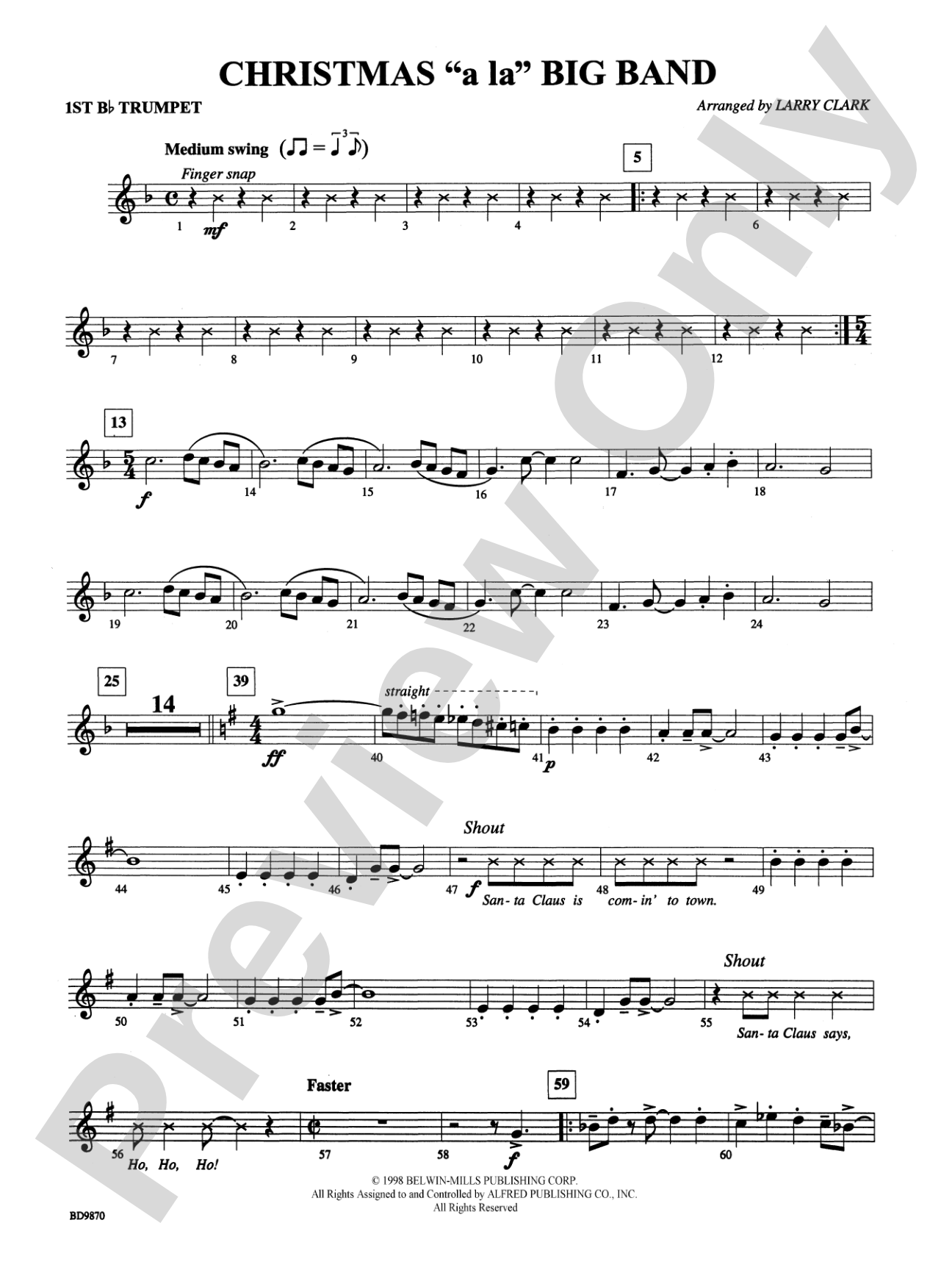 Christmas a la Big Band: 1st B-flat Trumpet