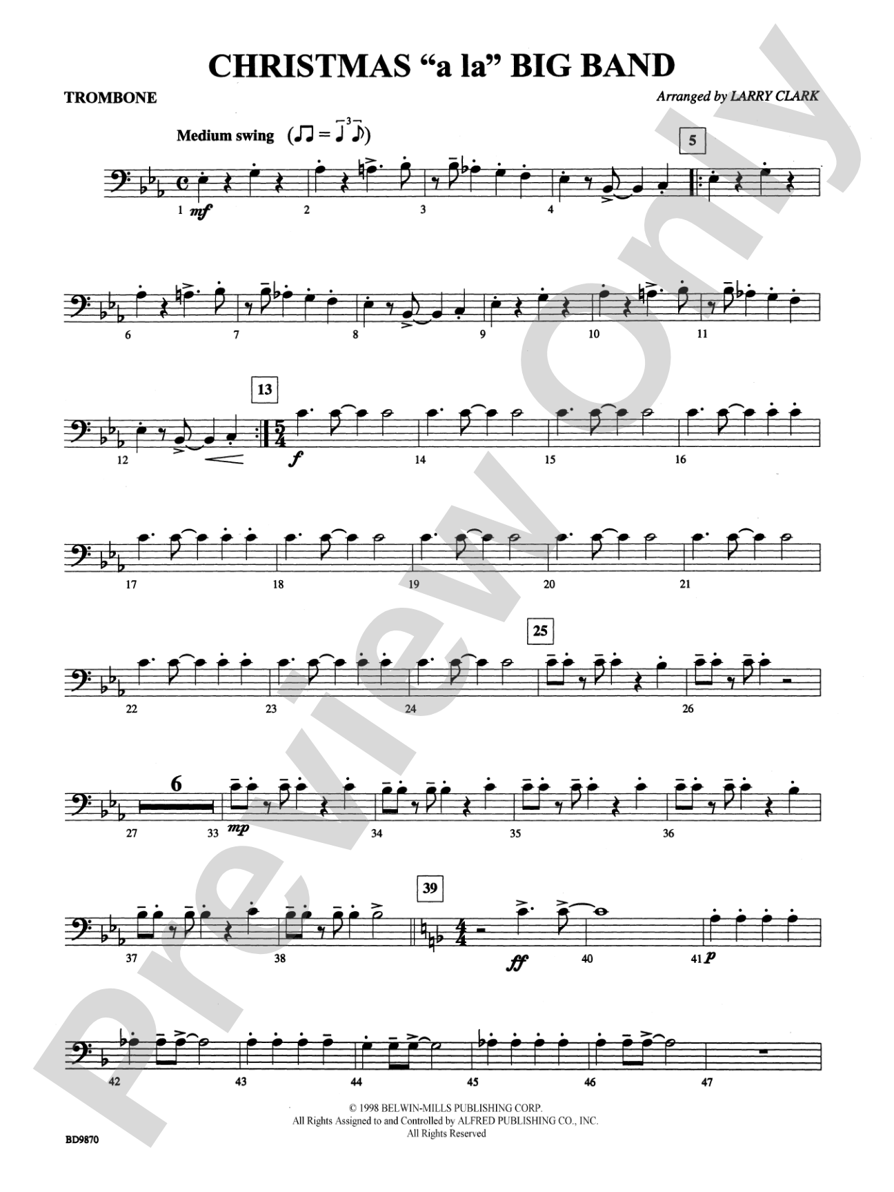 Christmas a la Big Band: 1st Trombone