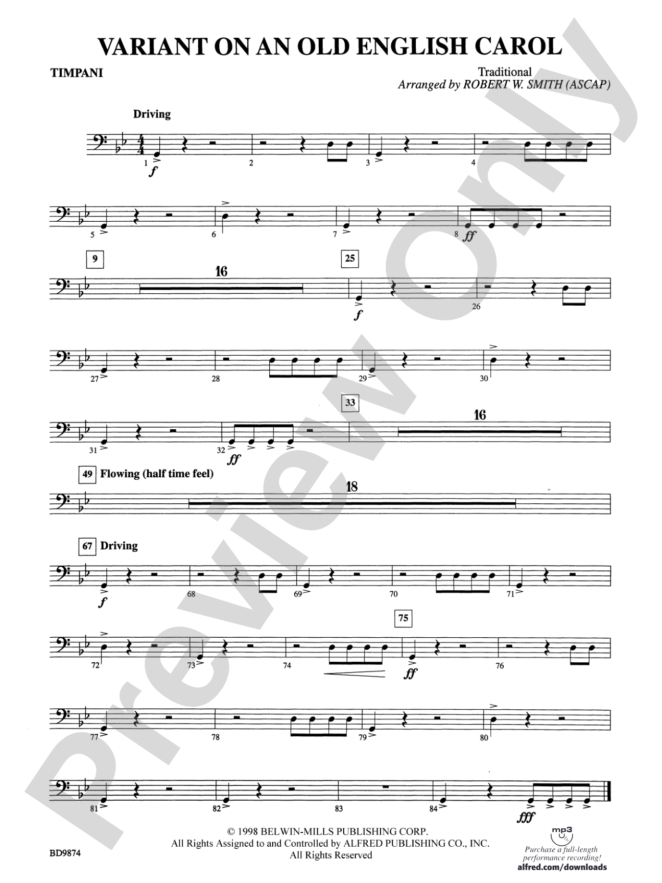 Variant on an Old English Carol: Timpani