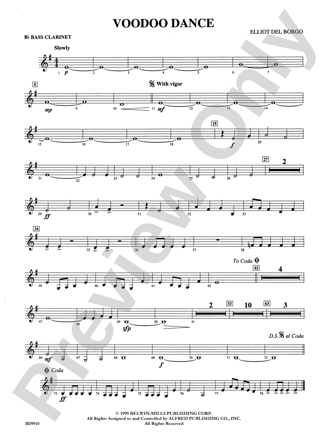 Voodoo Dance: B-flat Bass Clarinet