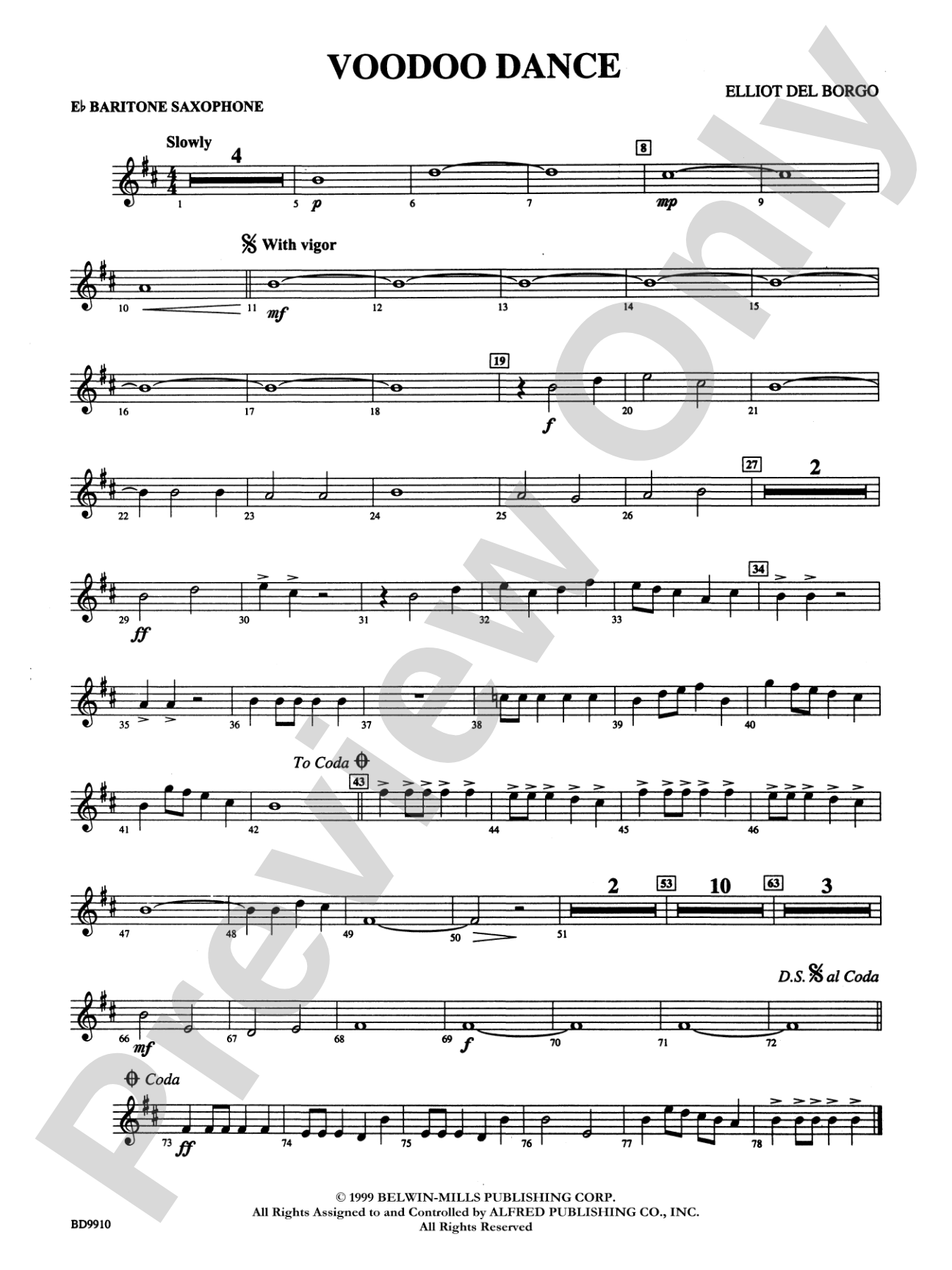 Voodoo Dance: E-flat Baritone Saxophone
