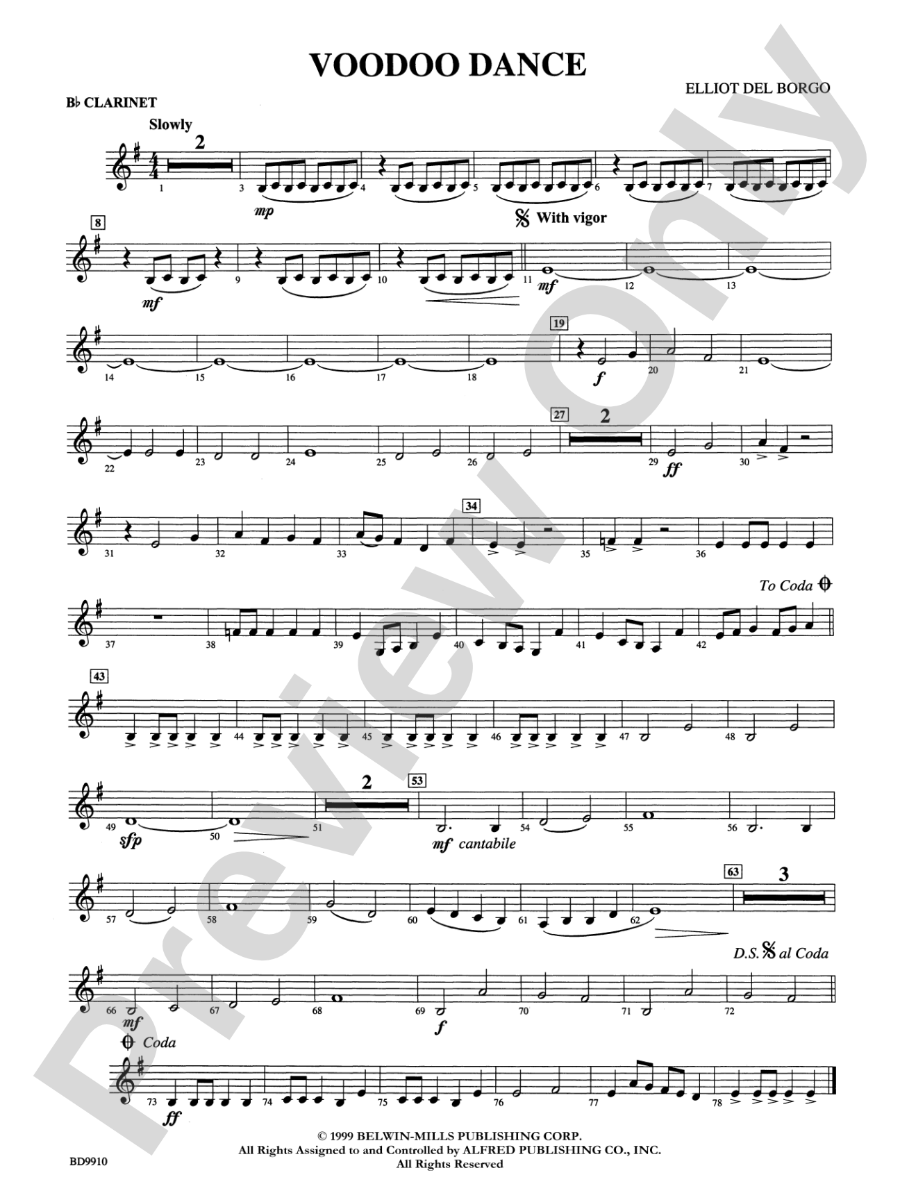 Voodoo Dance: 1st B-flat Clarinet