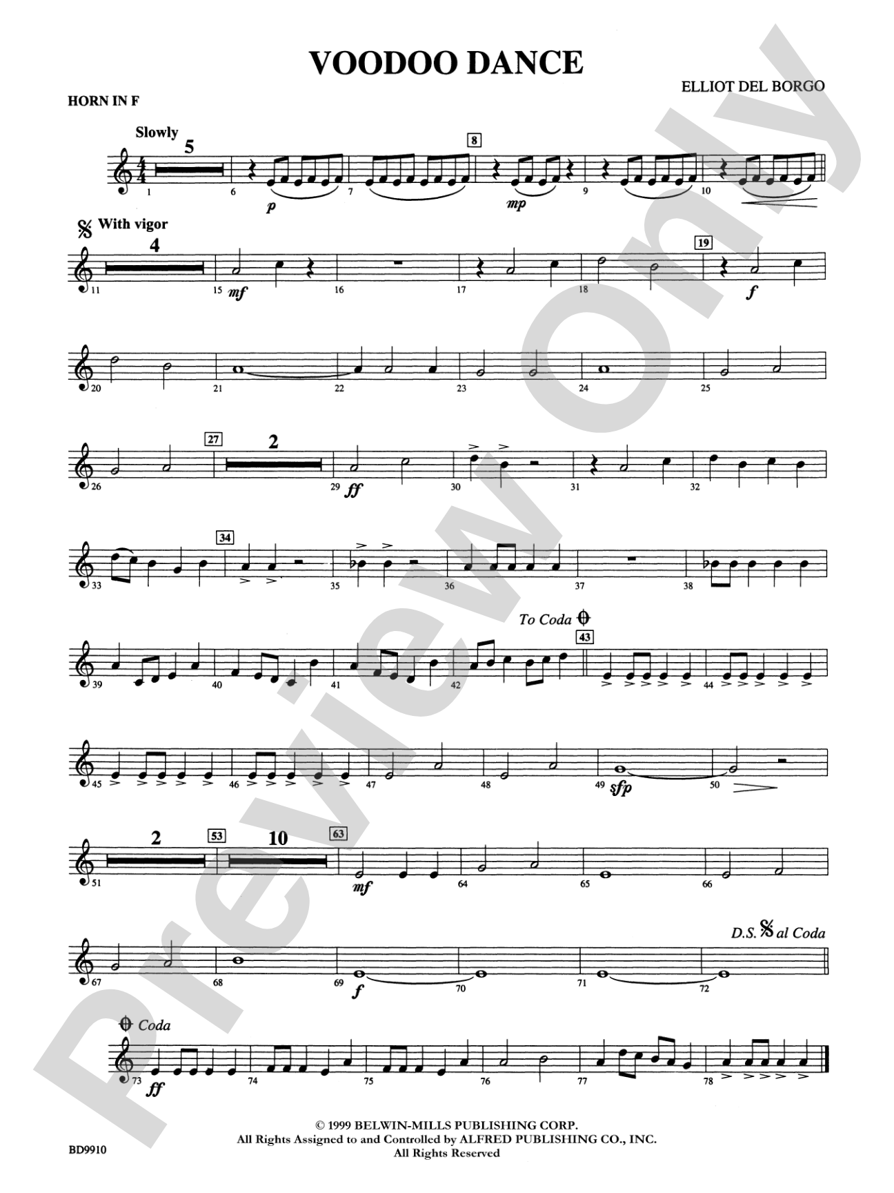 Voodoo Dance: 1st F Horn