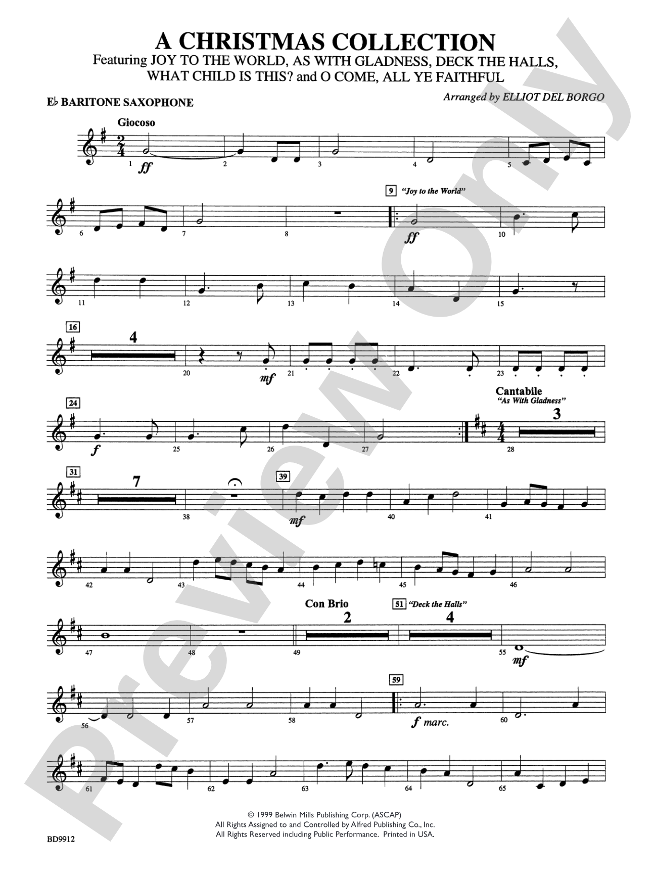Christmas Collection: E-flat Baritone Saxophone