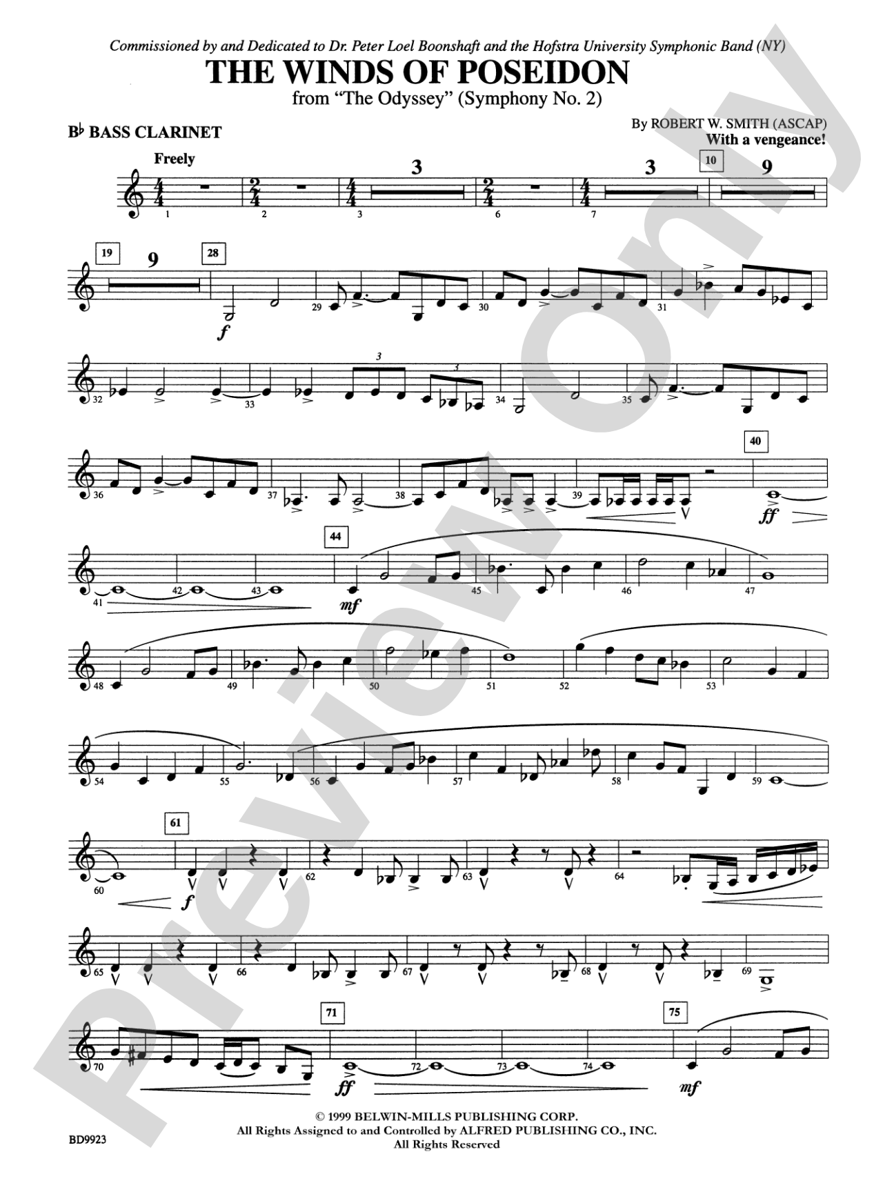 The Winds of Poseidon (from The Odyssey (Symphony No. 2)): B-flat Bass Clarinet