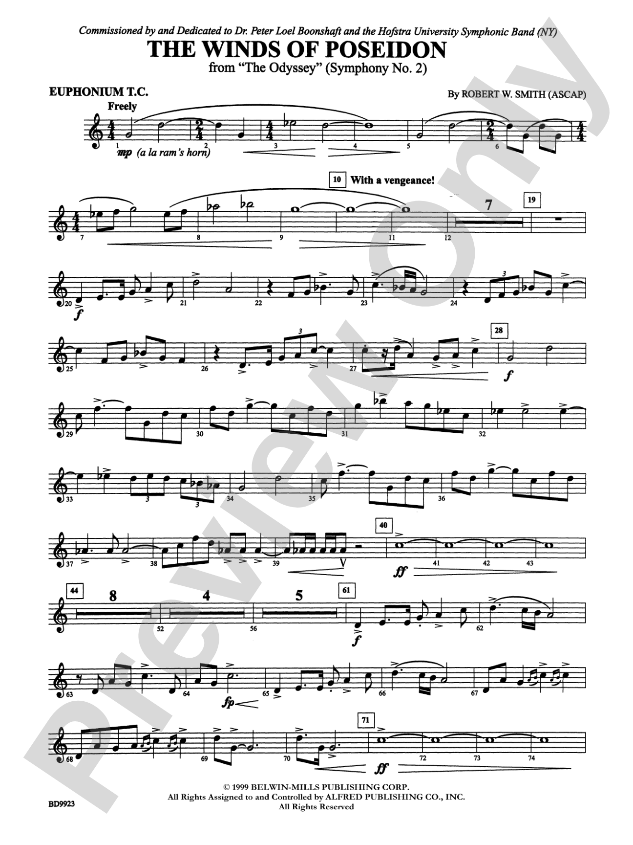 The Winds of Poseidon (from The Odyssey (Symphony No. 2)): Baritone T.C.