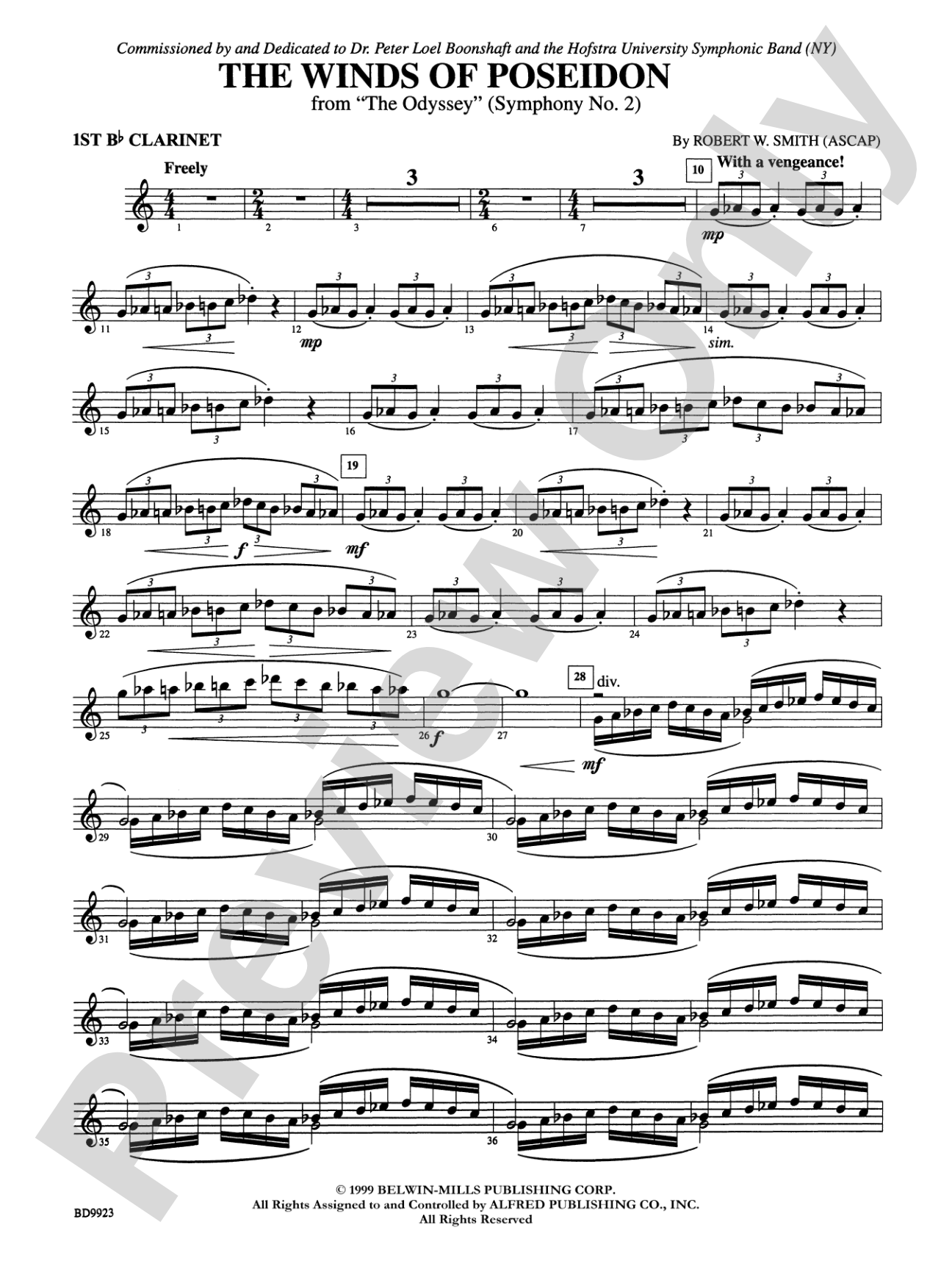 The Winds of Poseidon (from The Odyssey (Symphony No. 2)): 1st B-flat Clarinet