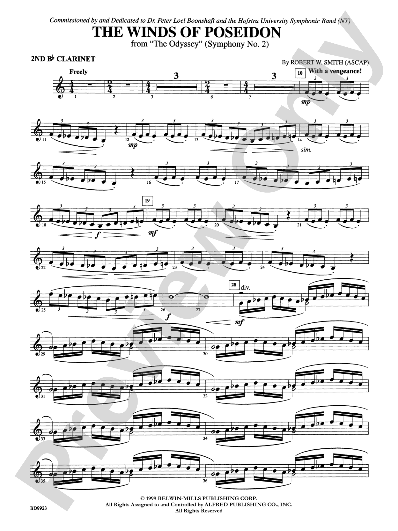 The Winds of Poseidon (from The Odyssey (Symphony No. 2)): 2nd B-flat Clarinet
