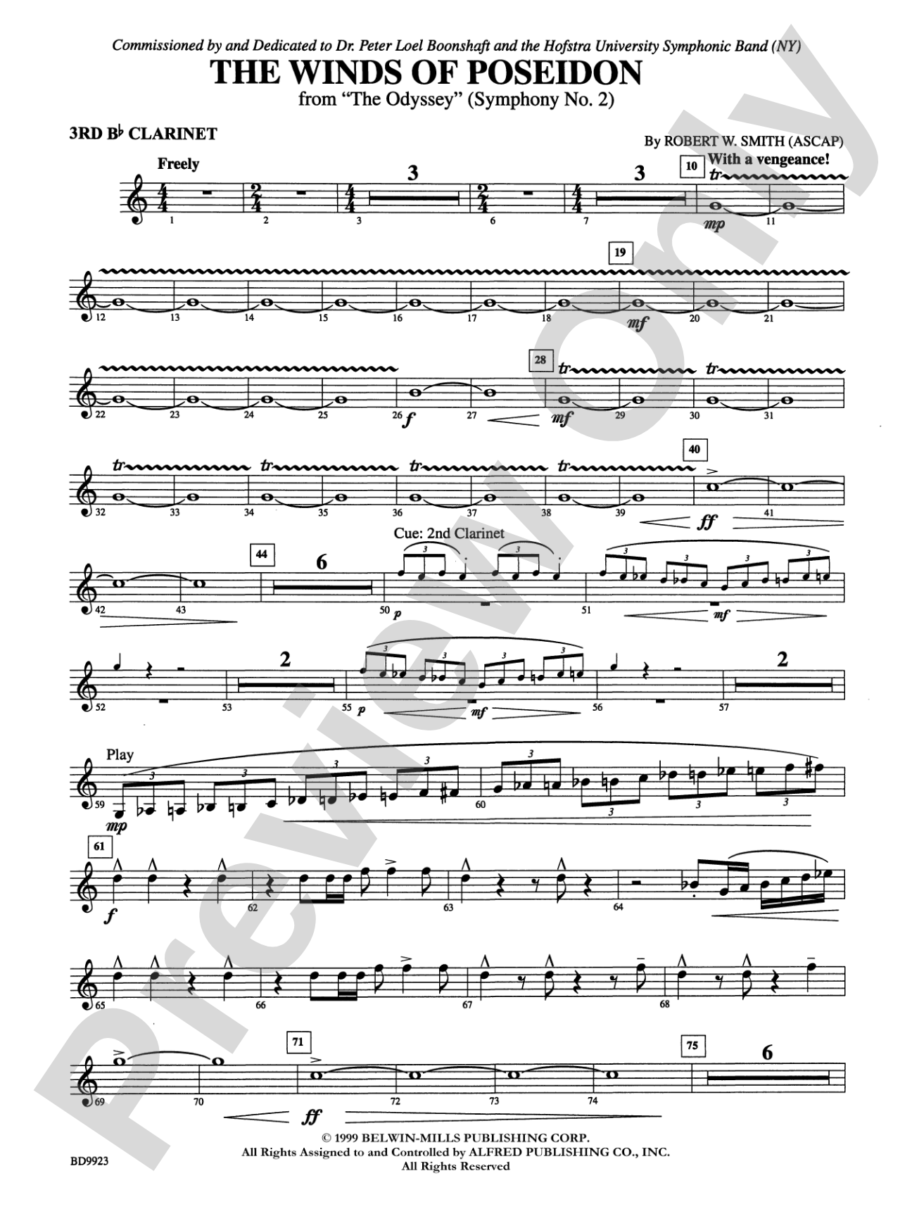 The Winds of Poseidon (from The Odyssey (Symphony No. 2)): 3rd B-flat Clarinet