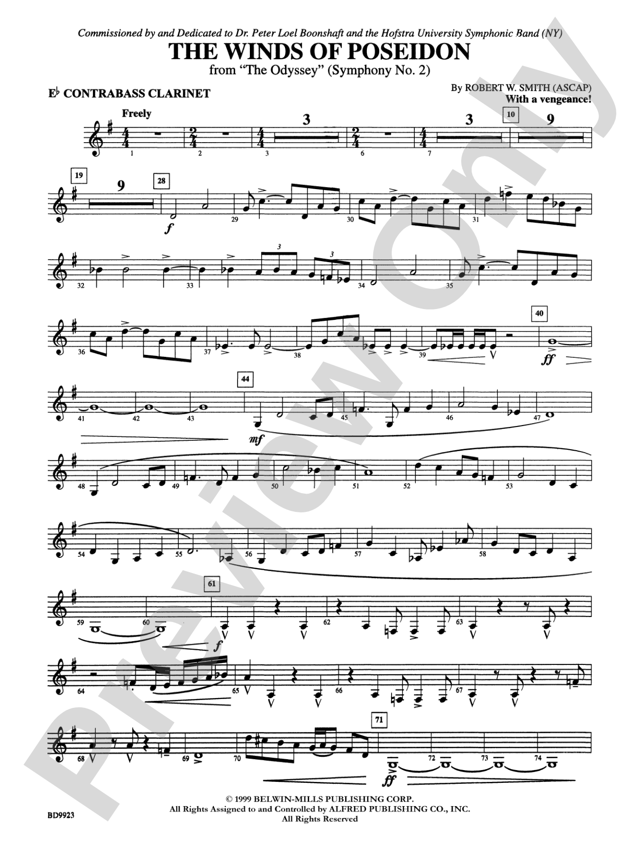 The Winds of Poseidon (from The Odyssey (Symphony No. 2)): E-flat Contrabass Clarinet