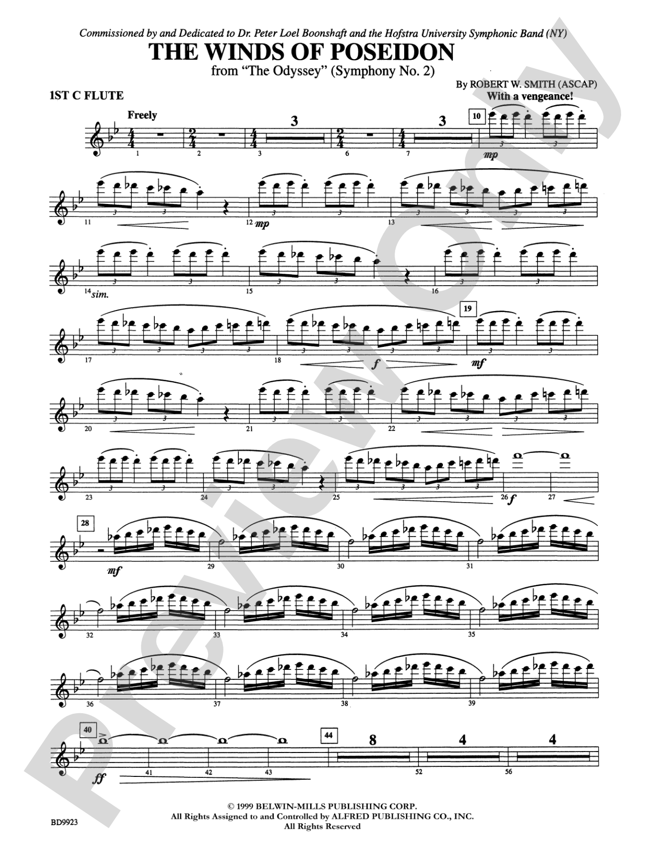 The Winds of Poseidon (from The Odyssey (Symphony No. 2)): Flute