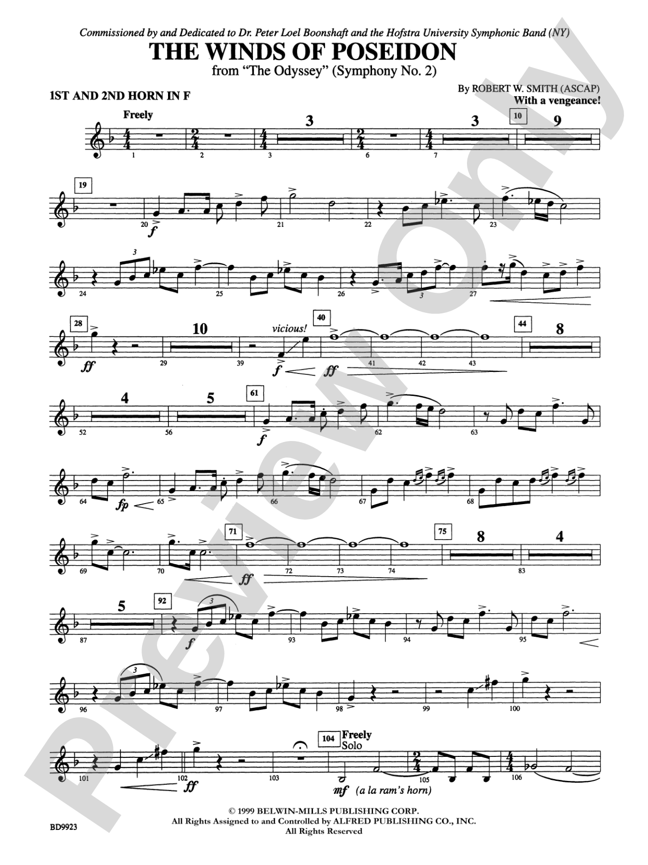 The Winds of Poseidon (from The Odyssey (Symphony No. 2)): 1st & 2nd F Horns