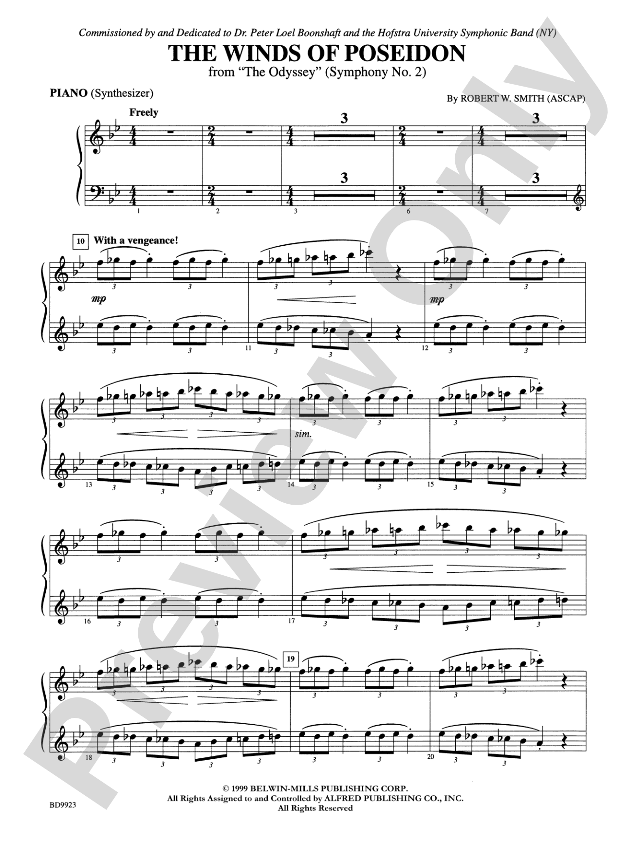 The Winds of Poseidon (from The Odyssey (Symphony No. 2)): Piano Accompaniment