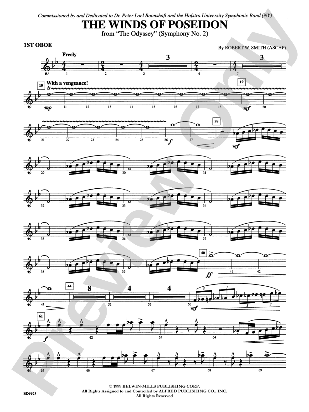 The Winds of Poseidon (from The Odyssey (Symphony No. 2)): Oboe