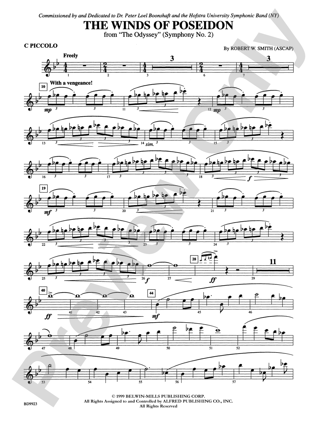 The Winds of Poseidon (from The Odyssey (Symphony No. 2)): Piccolo