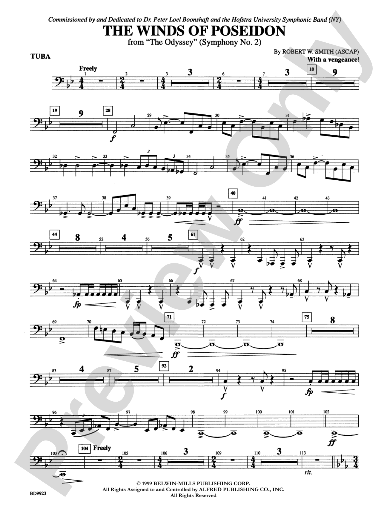 The Winds of Poseidon (from The Odyssey (Symphony No. 2)): Tuba