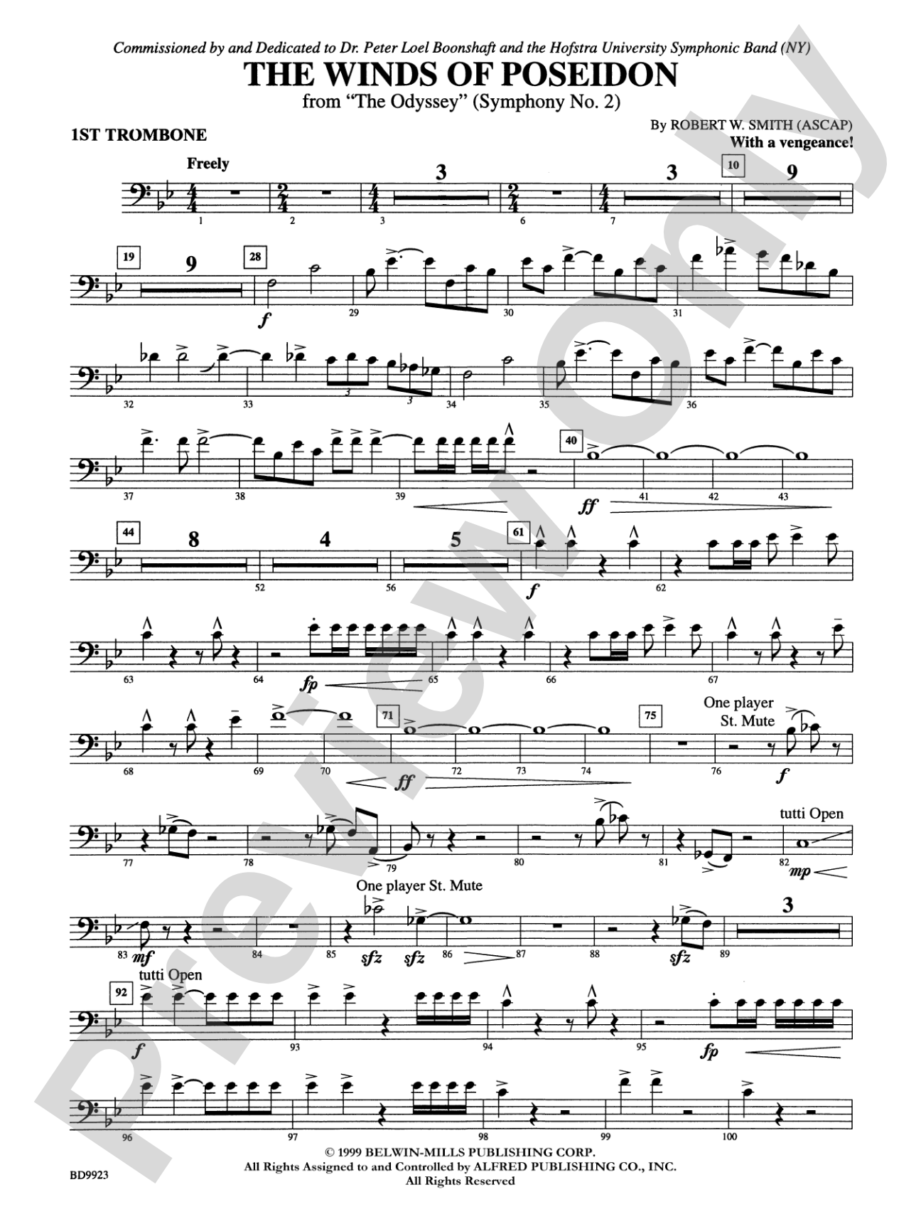 The Winds of Poseidon (from The Odyssey (Symphony No. 2)): 1st Trombone