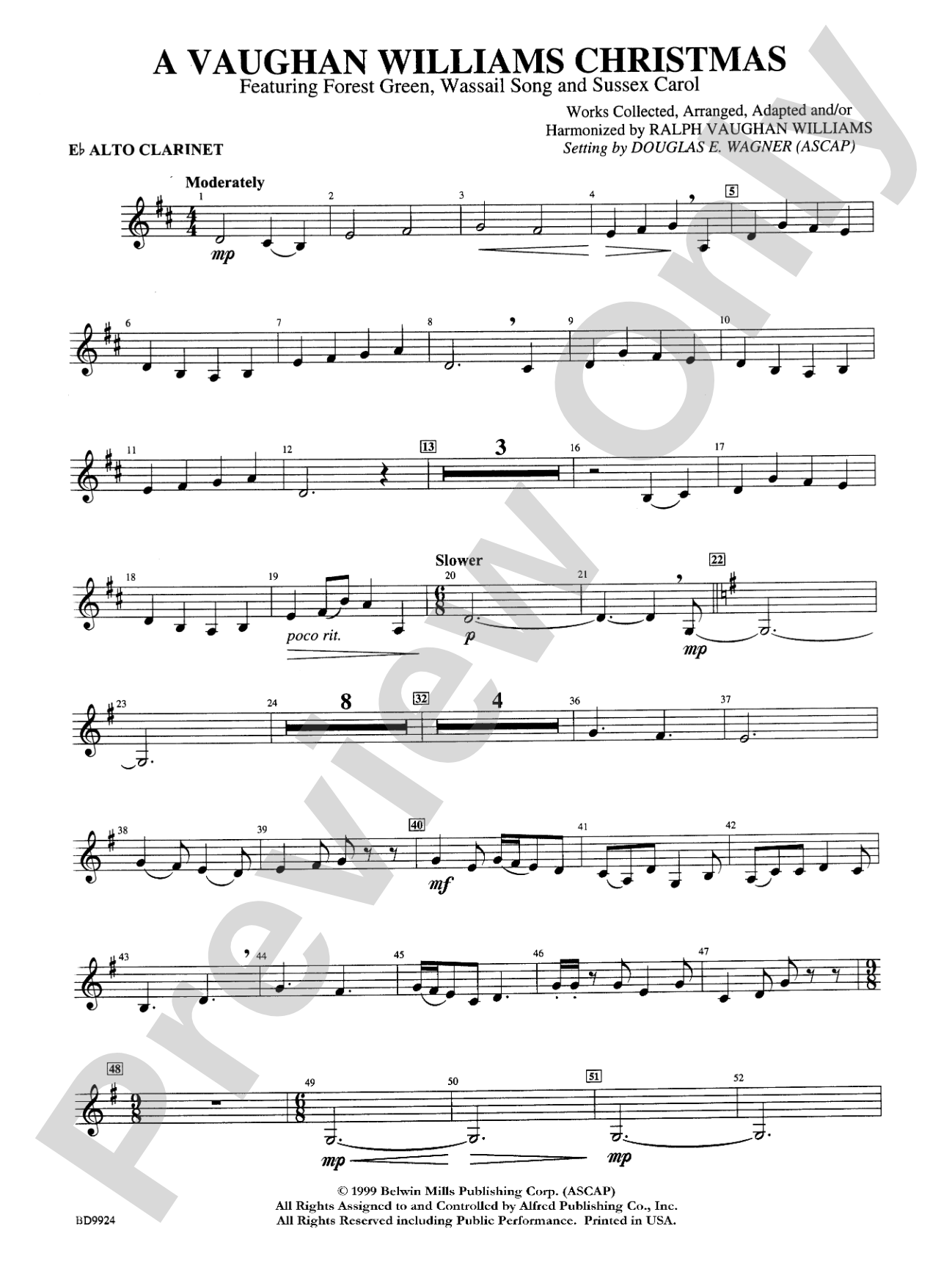 A Vaughan Williams Christmas: E-flat Alto Clarinet