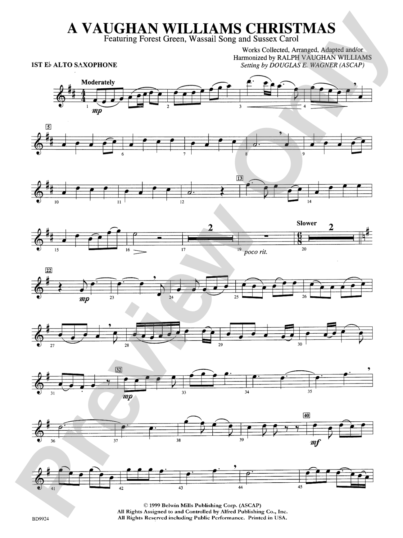 A Vaughan Williams Christmas: E-flat Alto Saxophone