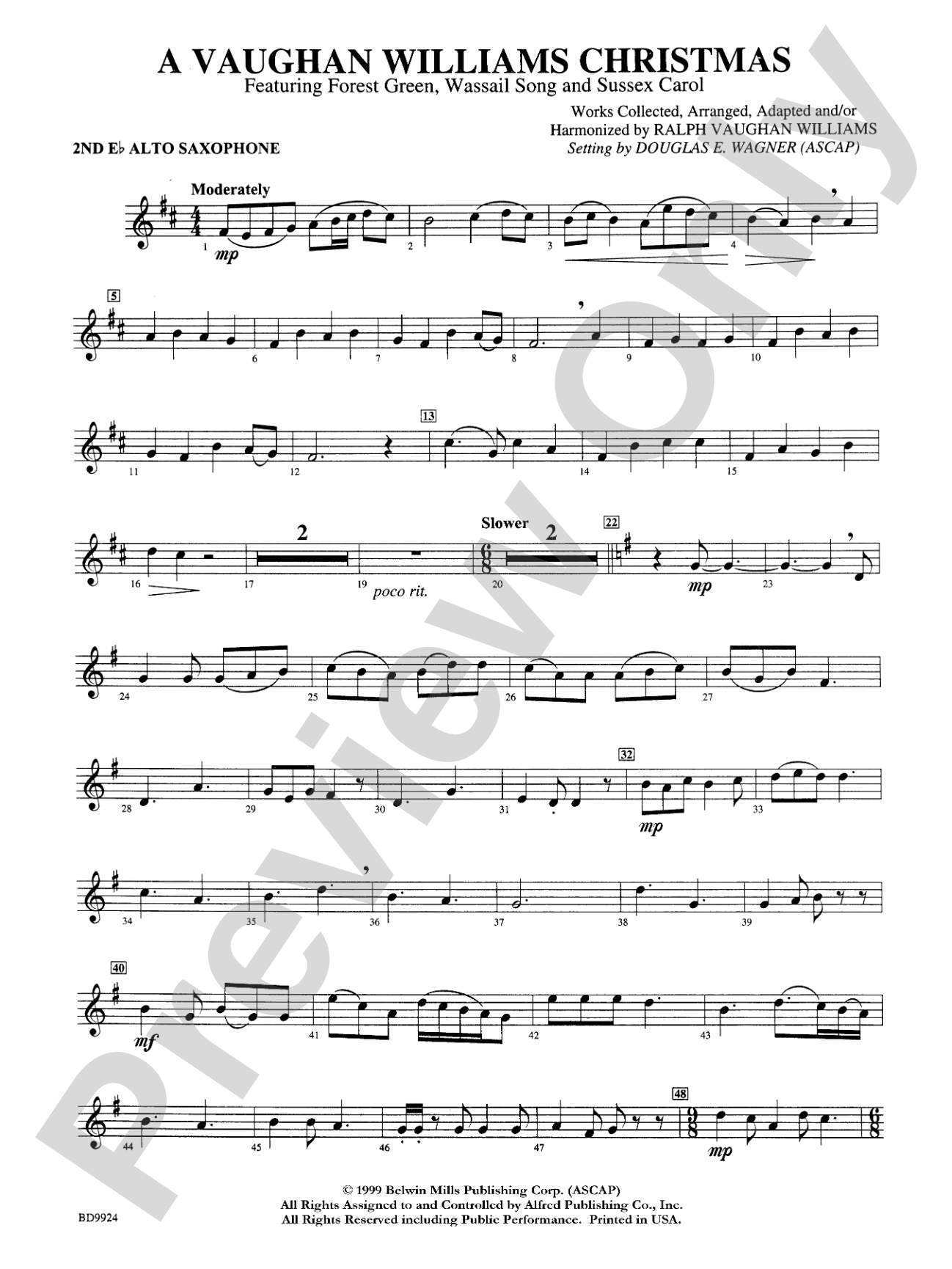 A Vaughan Williams Christmas: 2nd E-flat Alto Saxophone