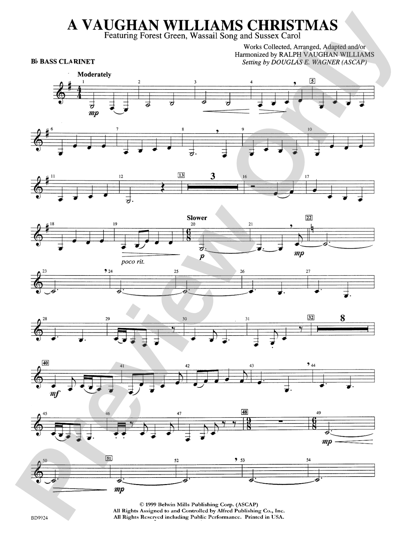 A Vaughan Williams Christmas: B-flat Bass Clarinet