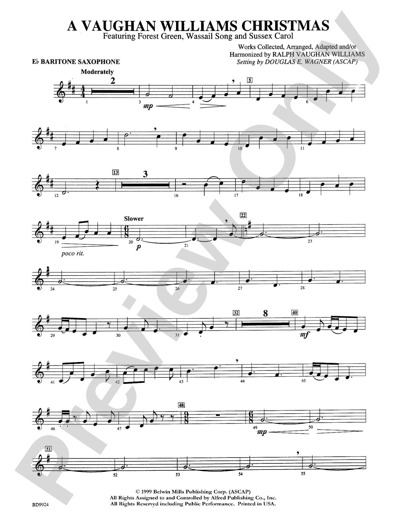 A Vaughan Williams Christmas: E-flat Baritone Saxophone