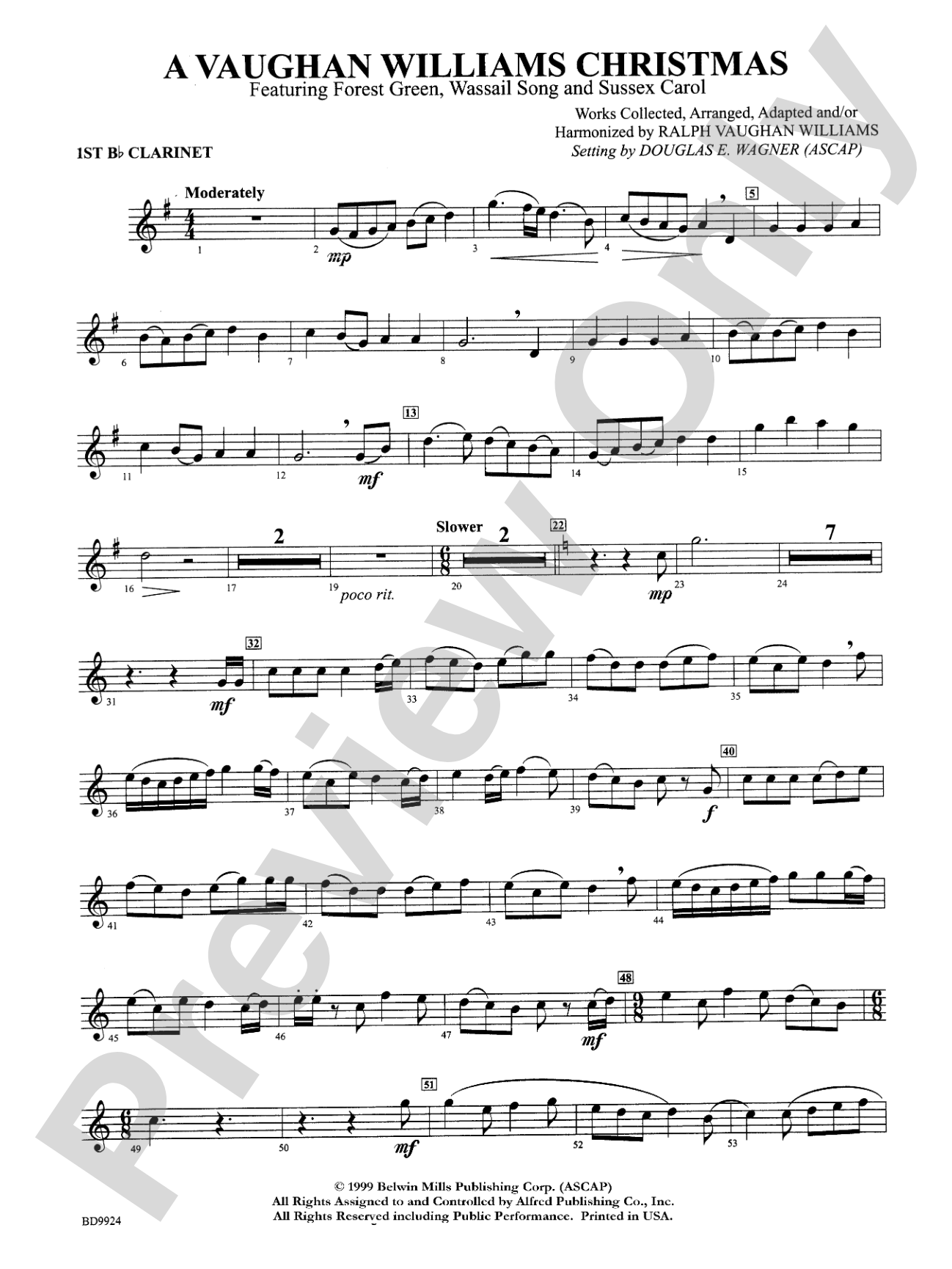 A Vaughan Williams Christmas: 1st B-flat Clarinet