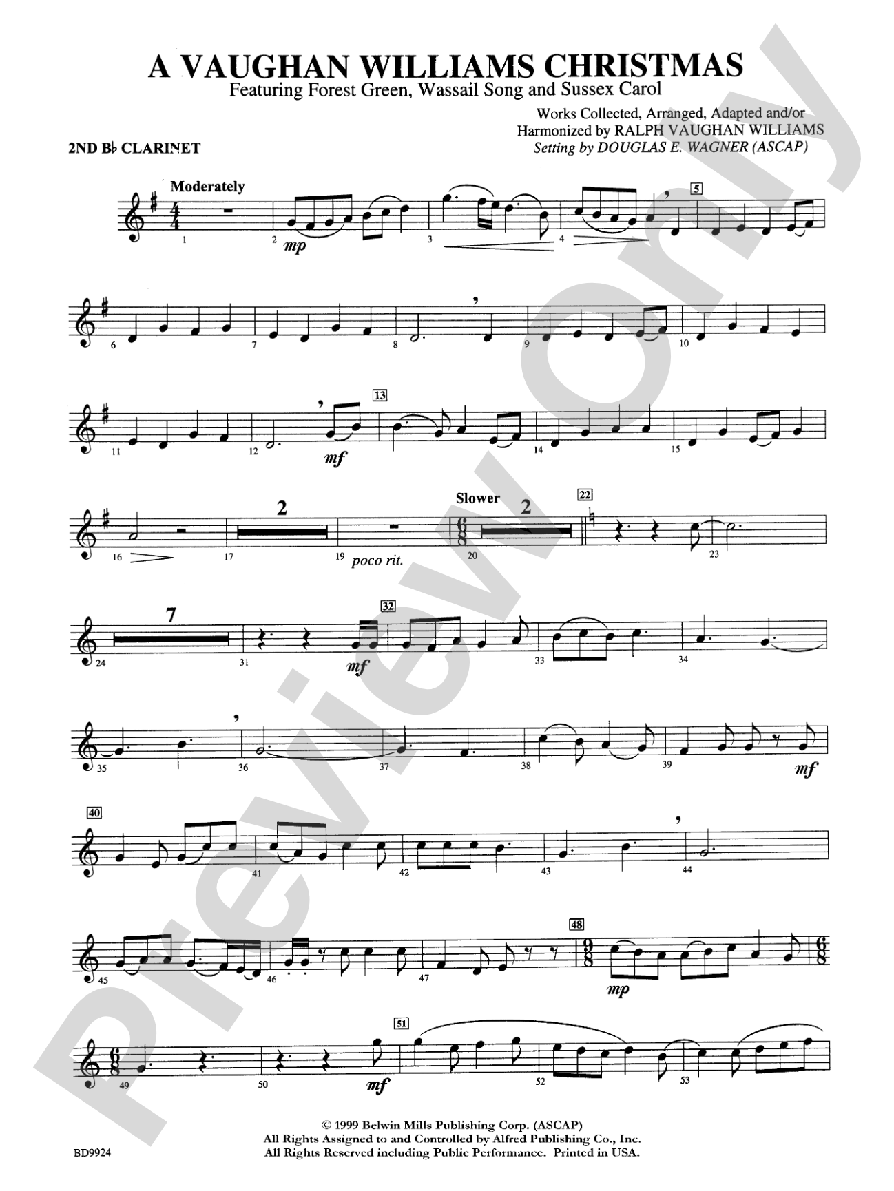 A Vaughan Williams Christmas: 2nd B-flat Clarinet