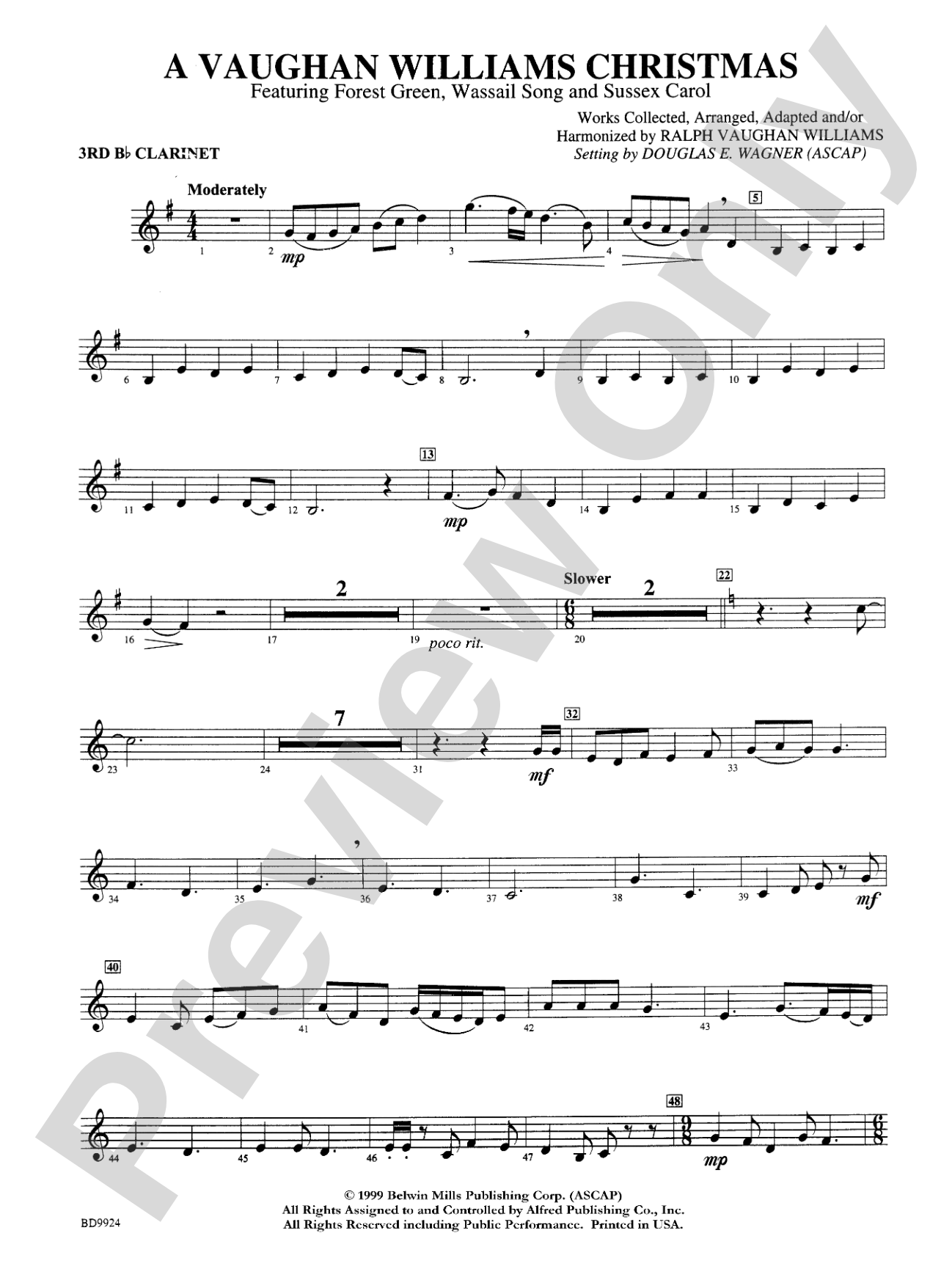 A Vaughan Williams Christmas: 3rd B-flat Clarinet