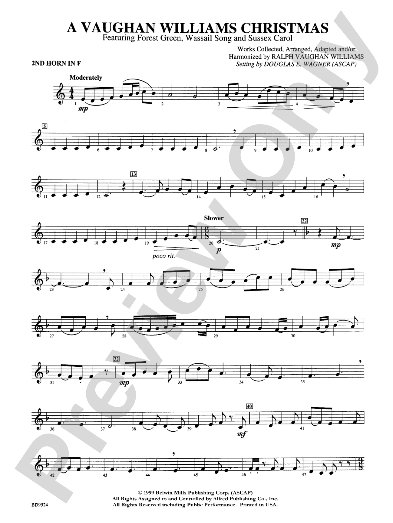 A Vaughan Williams Christmas: 2nd F Horn