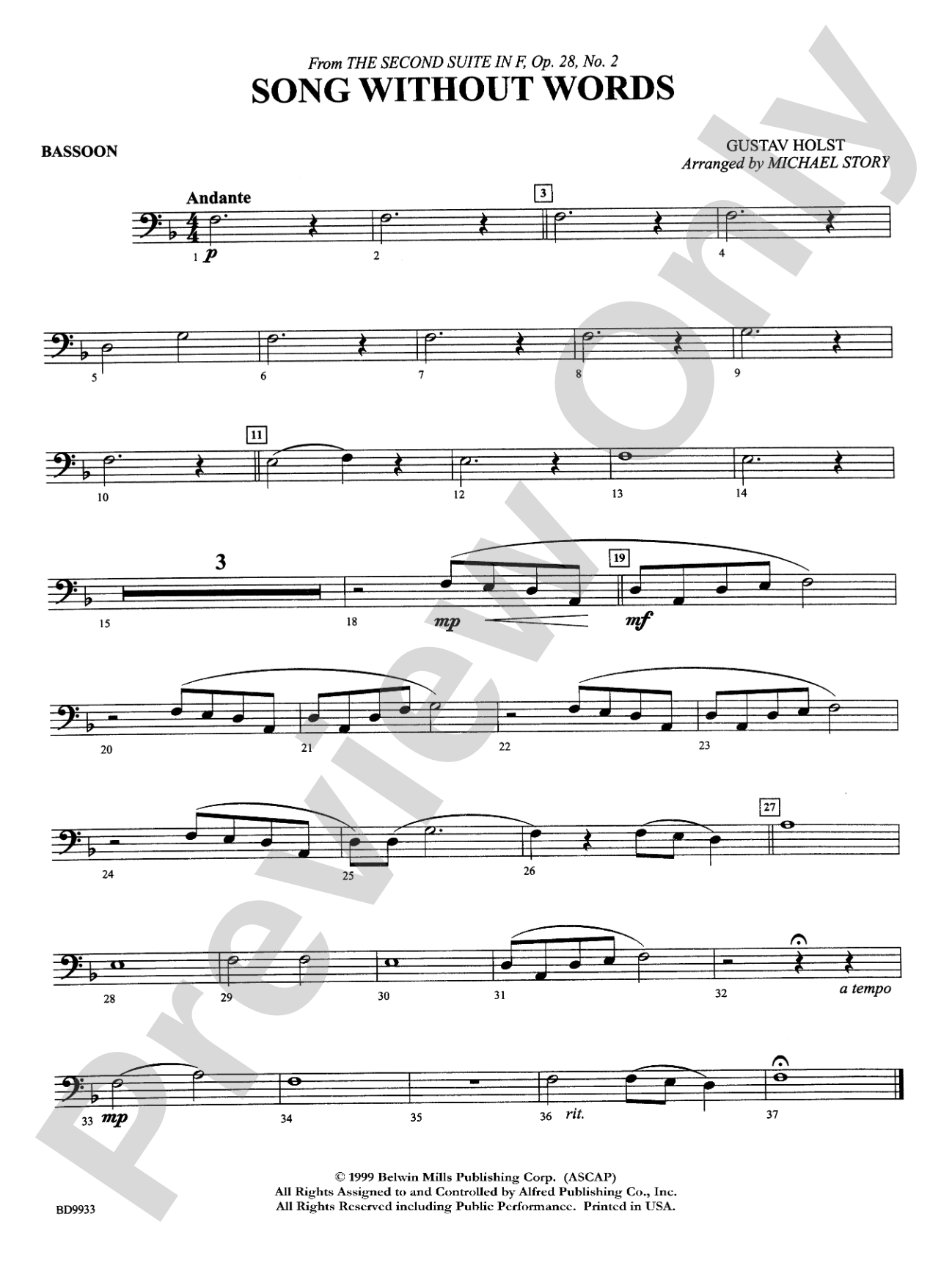 Song Without Words: Bassoon