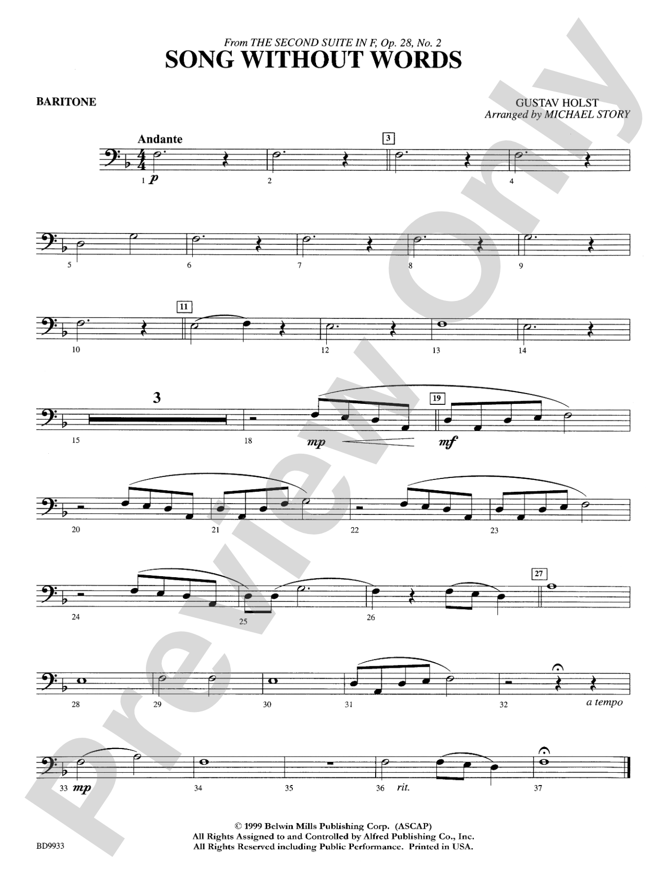 Song Without Words: Baritone B.C.