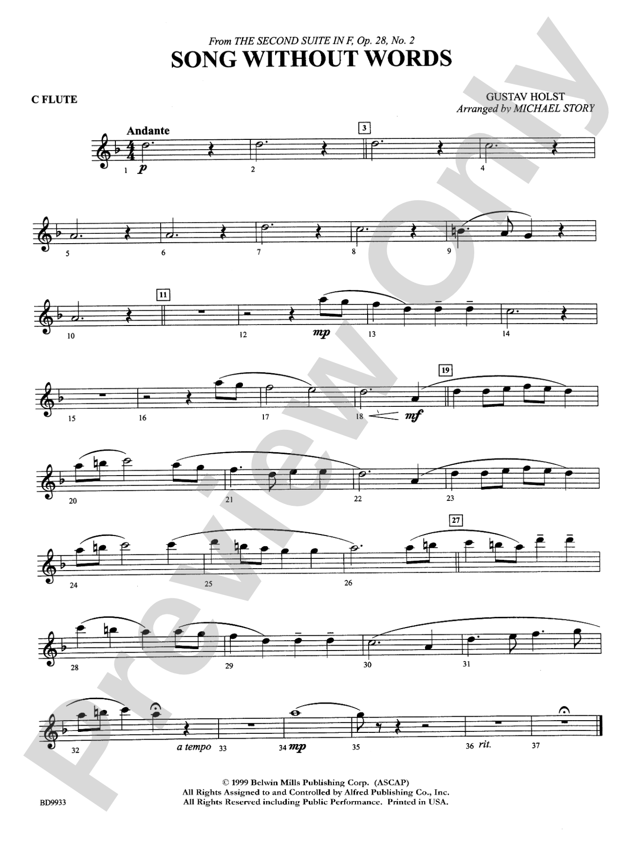 Song Without Words: Flute