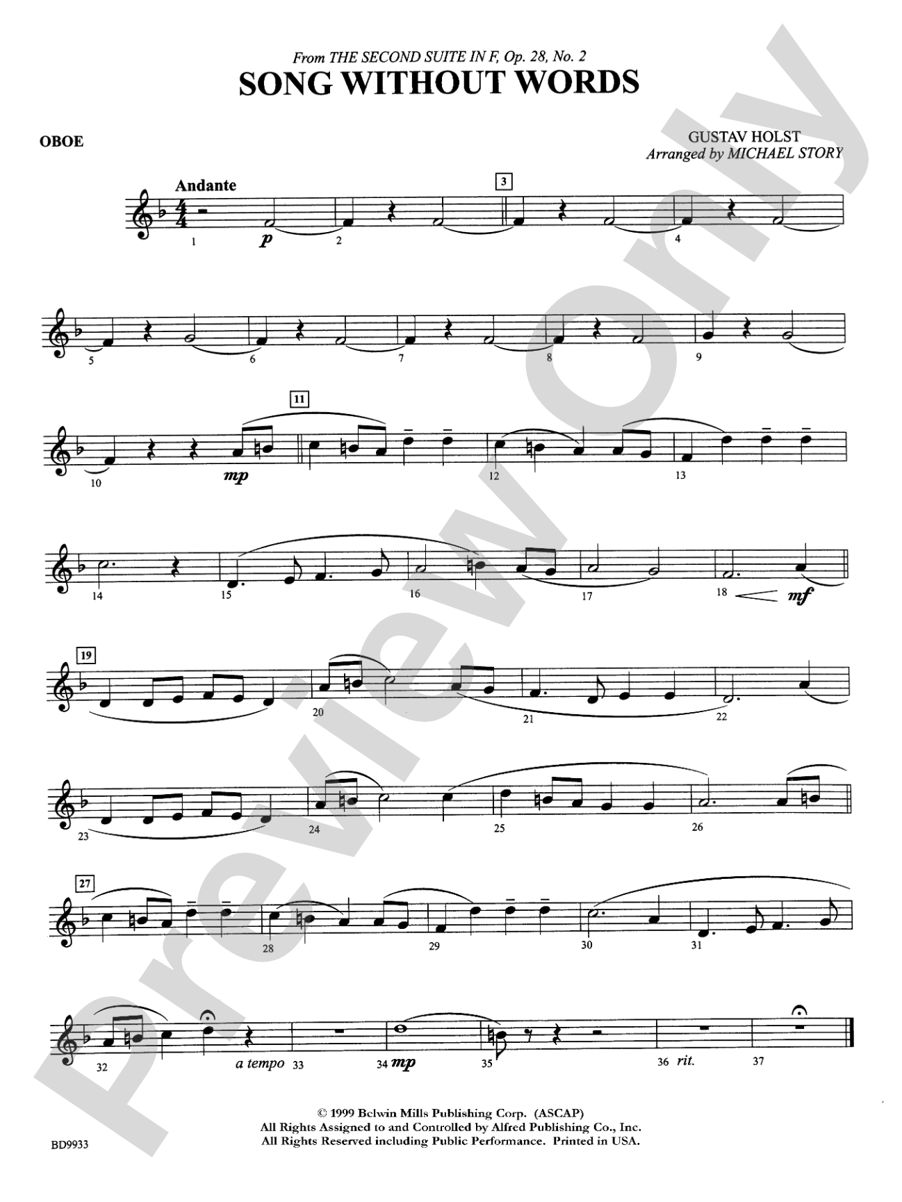 Song Without Words: Oboe