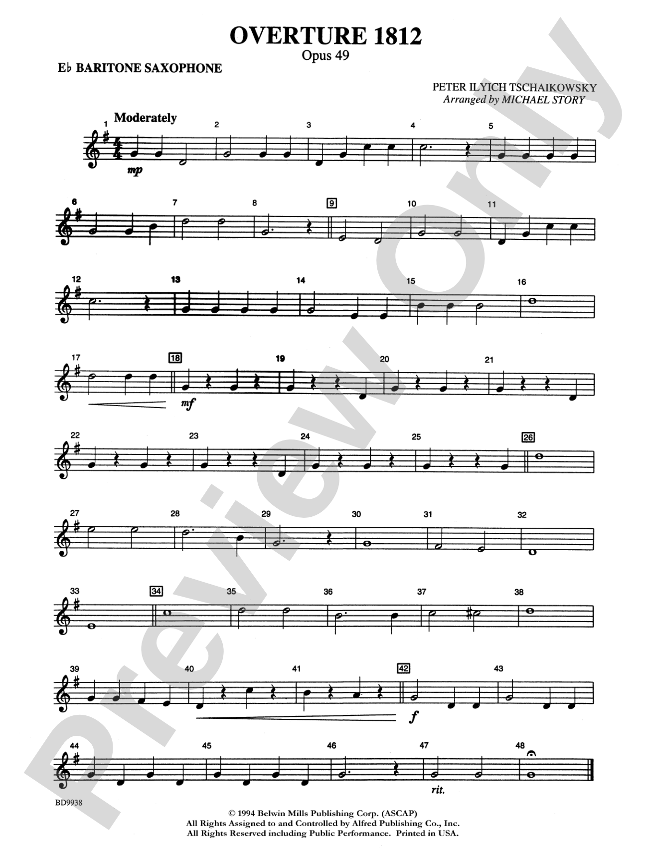 Overture 1812: E-flat Baritone Saxophone