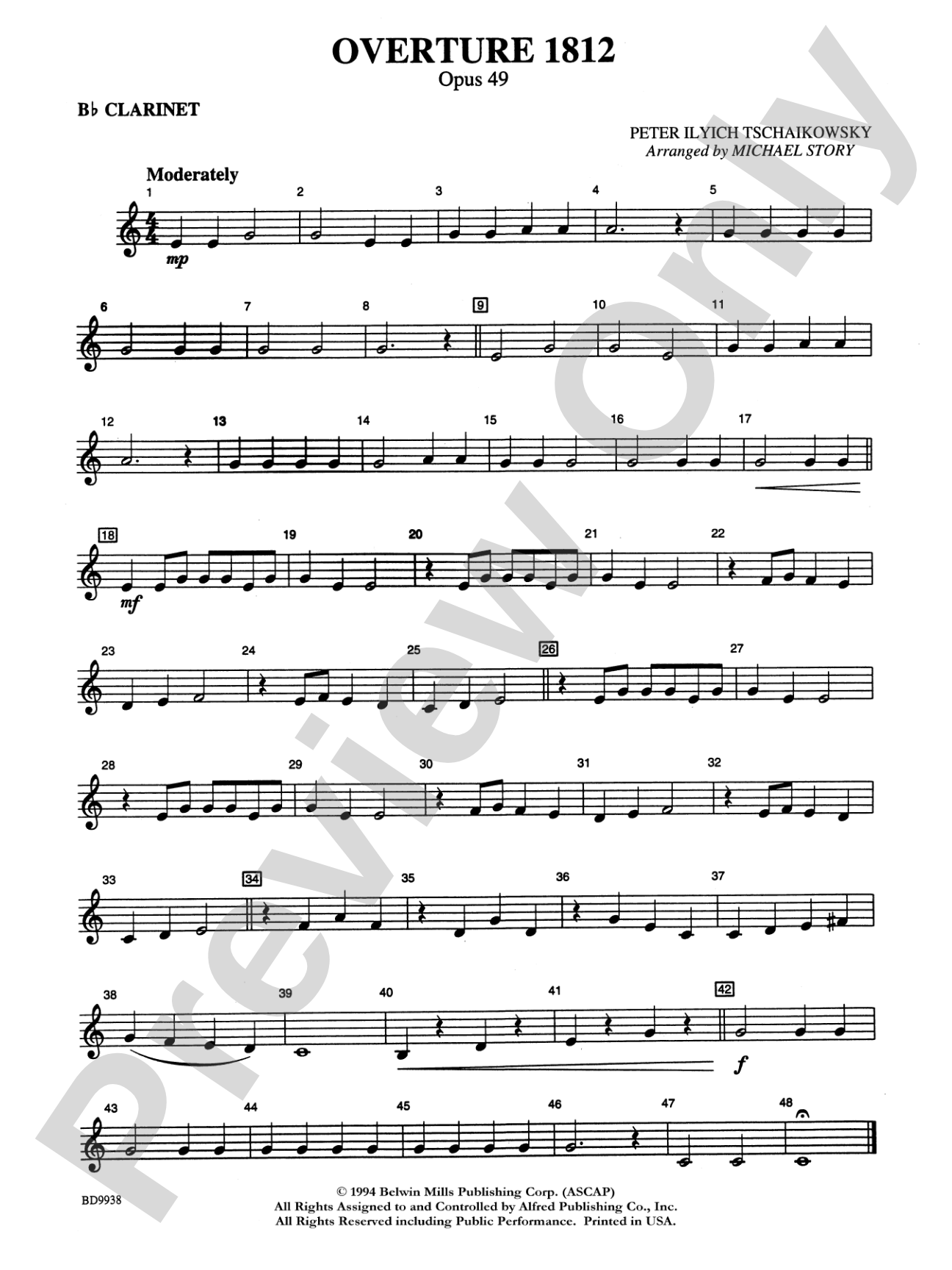 Overture 1812: 1st B-flat Clarinet