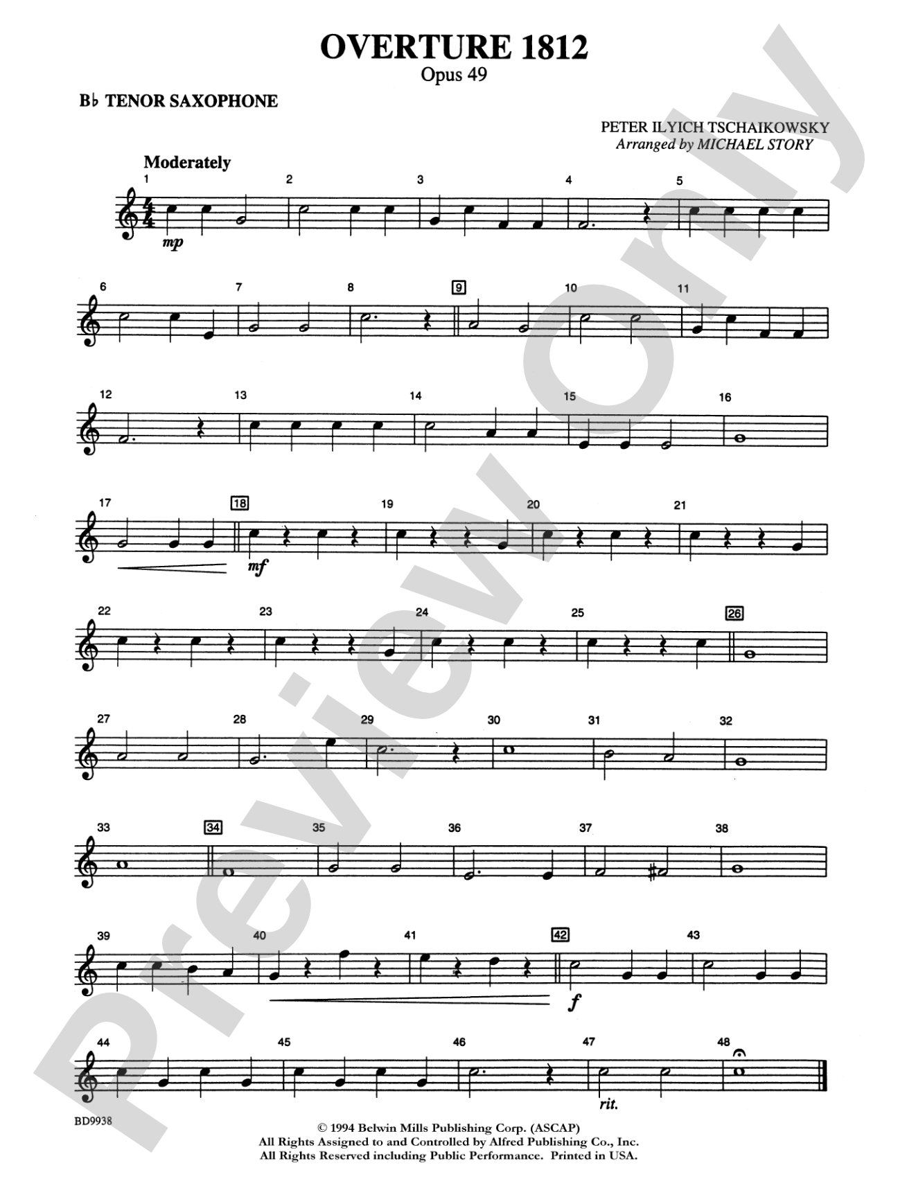 Overture 1812: B-flat Tenor Saxophone