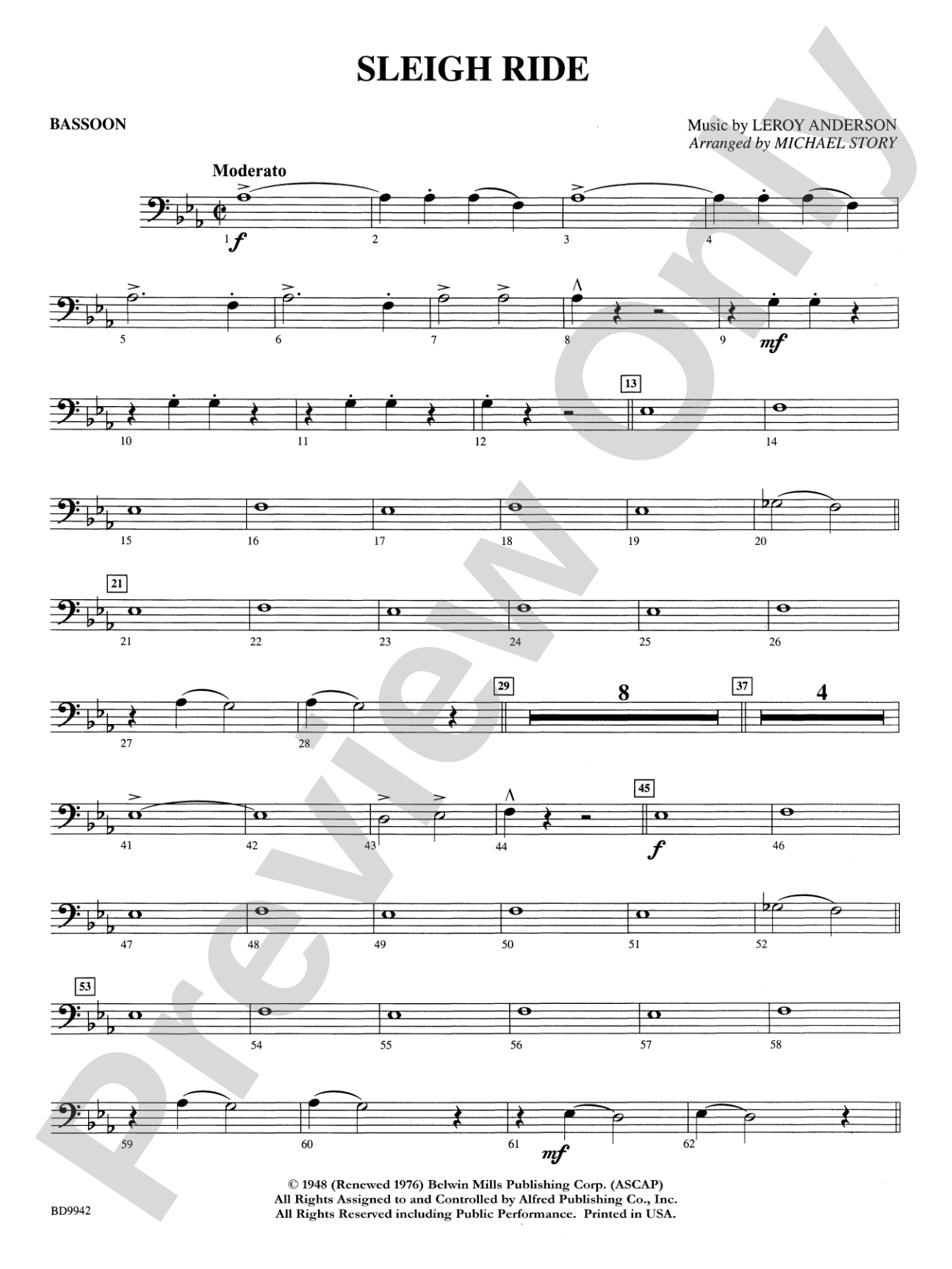 Sleigh Ride: Bassoon