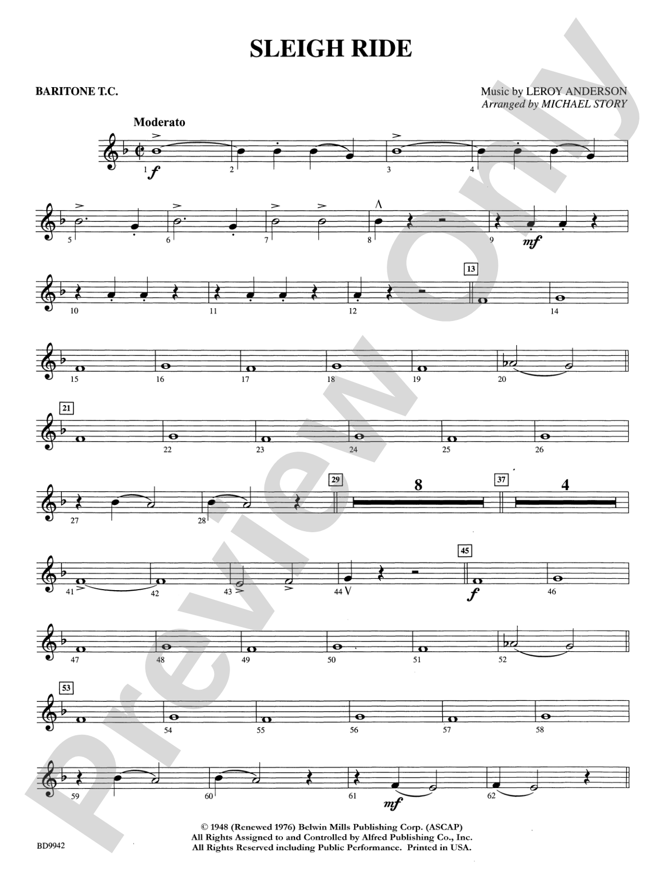 Sleigh Ride: Baritone T.C.
