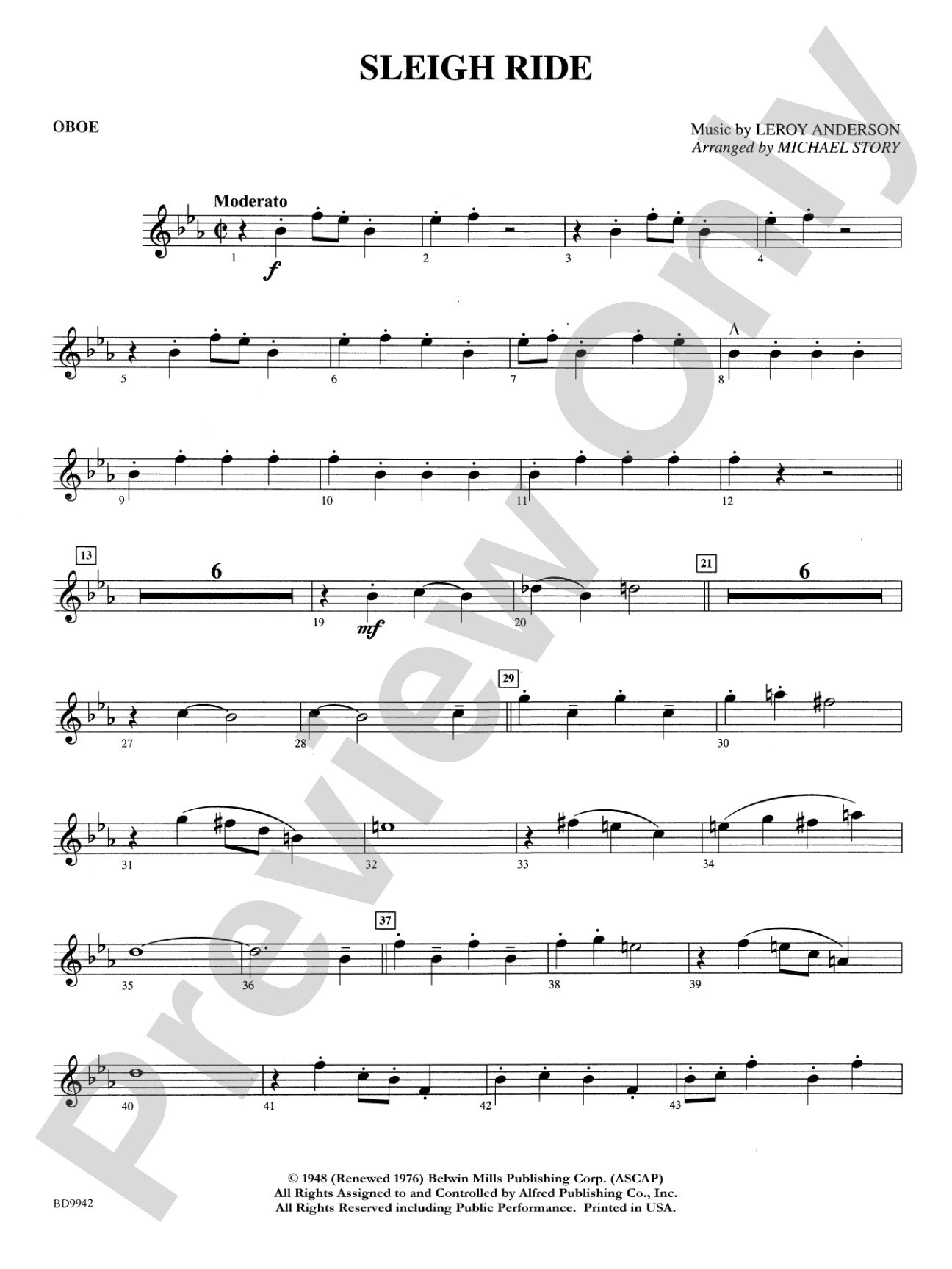 Sleigh Ride: Oboe
