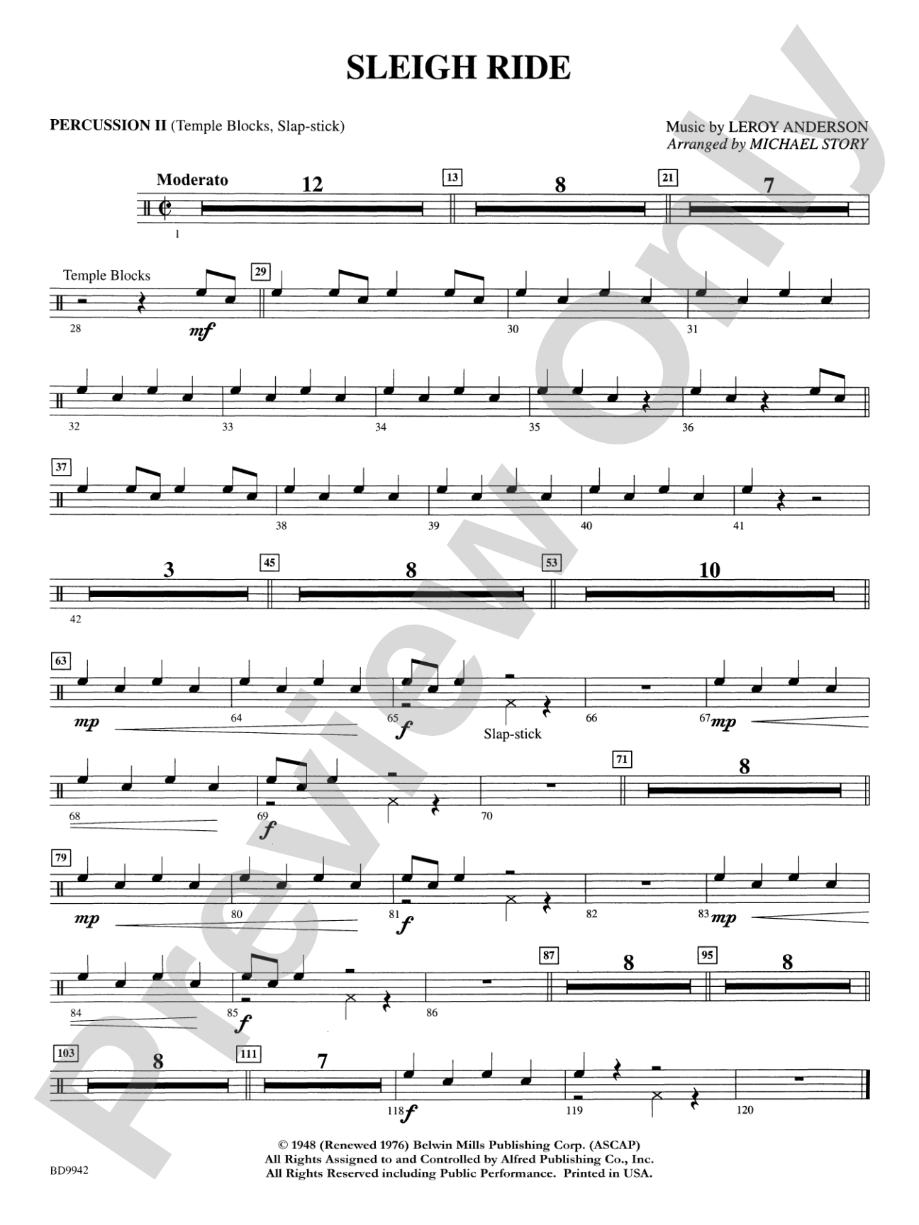 Sleigh Ride: 2nd Percussion