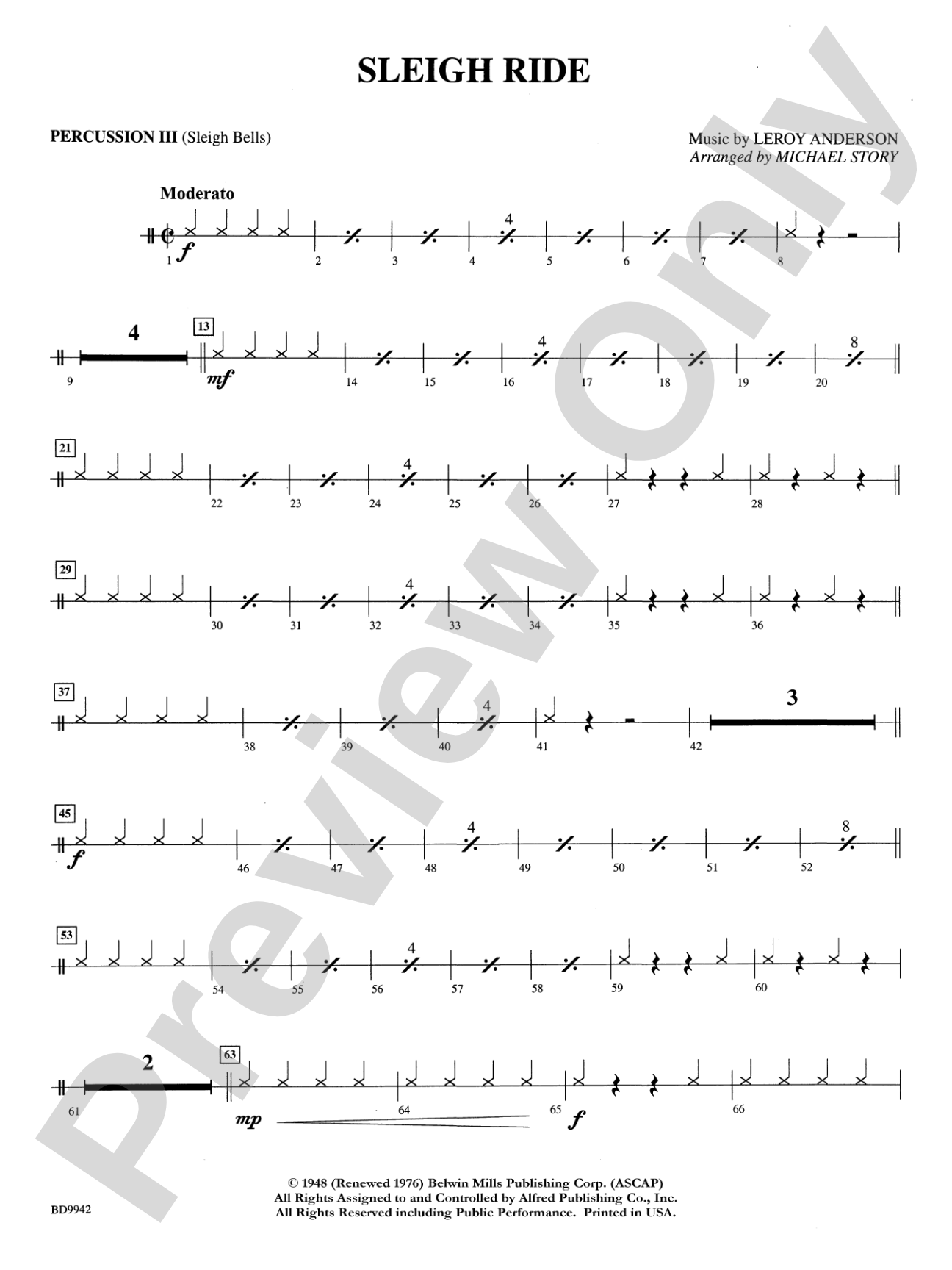 Sleigh Ride: 3rd Percussion