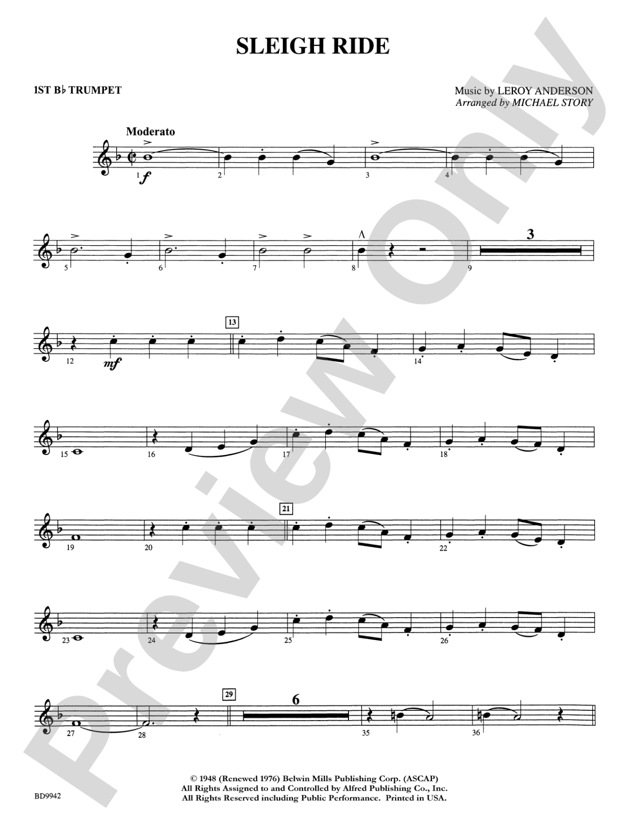 Sleigh Ride: 1st B-flat Trumpet