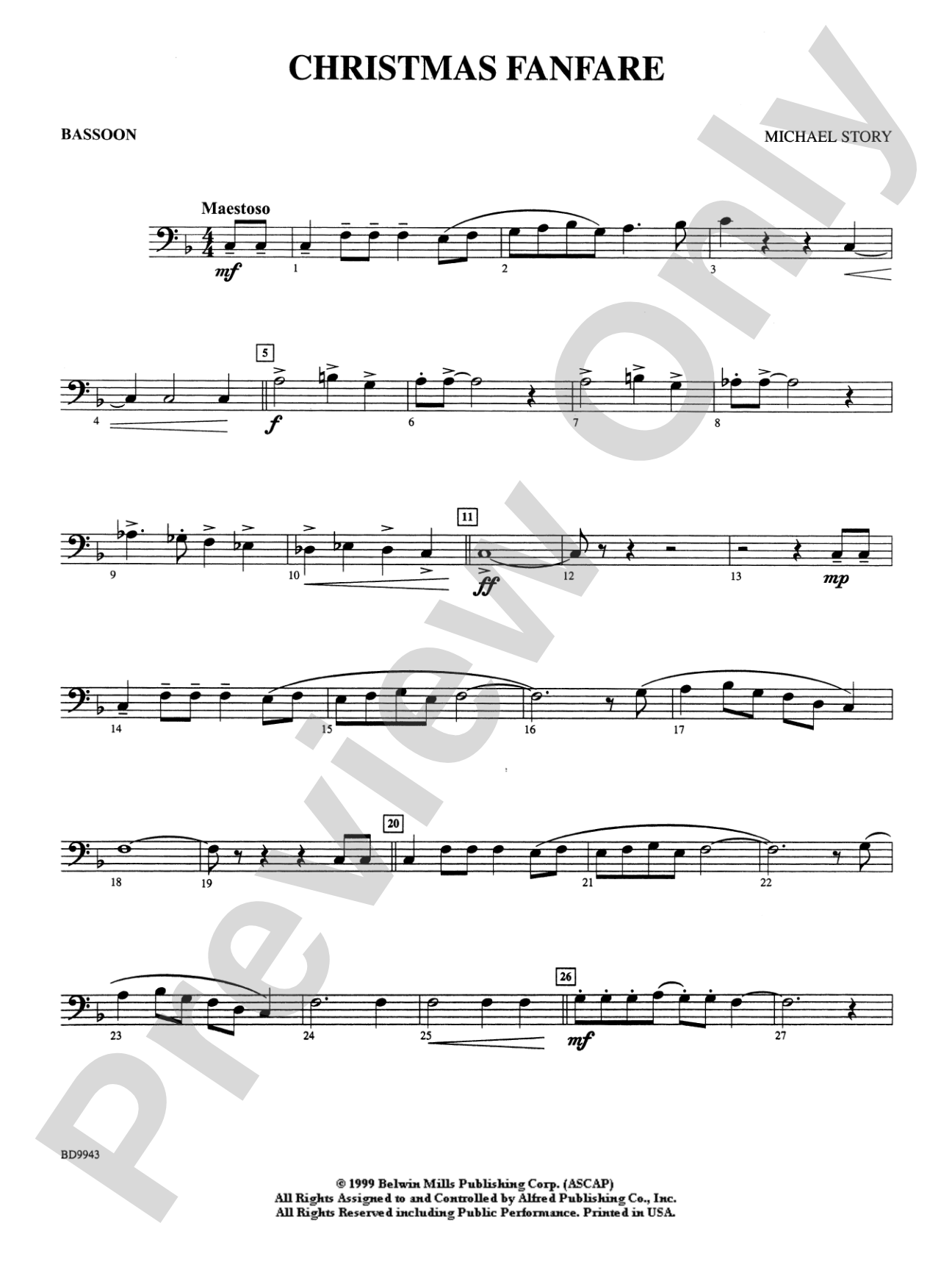 Christmas Fanfare: Bassoon
