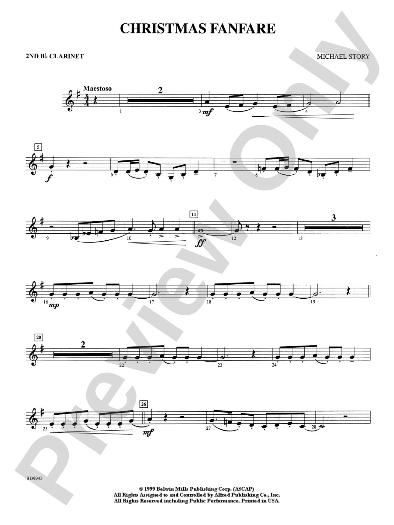 Christmas Fanfare: 2nd B-flat Clarinet